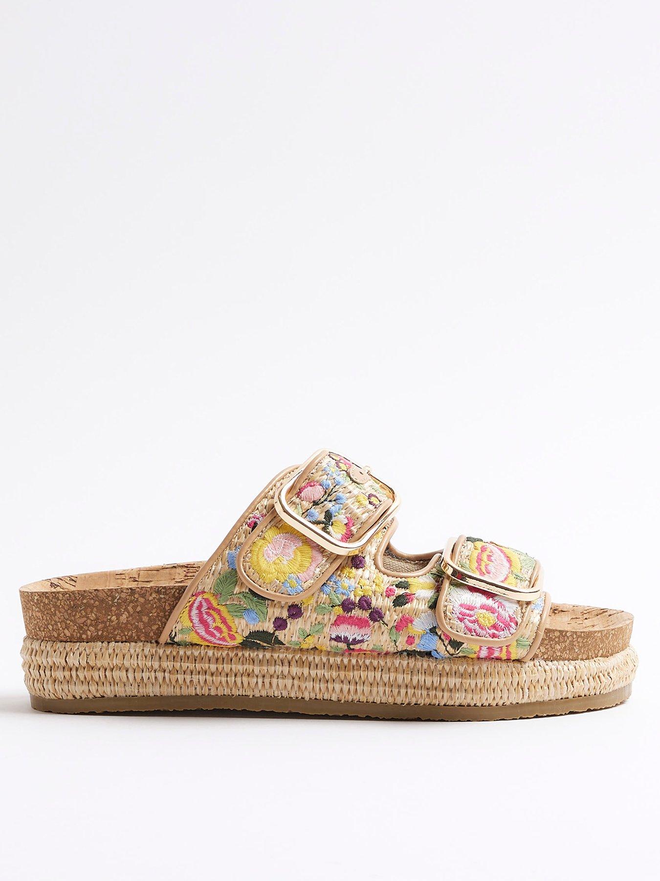 undefined Double Strap Footbed Sandal - Multi