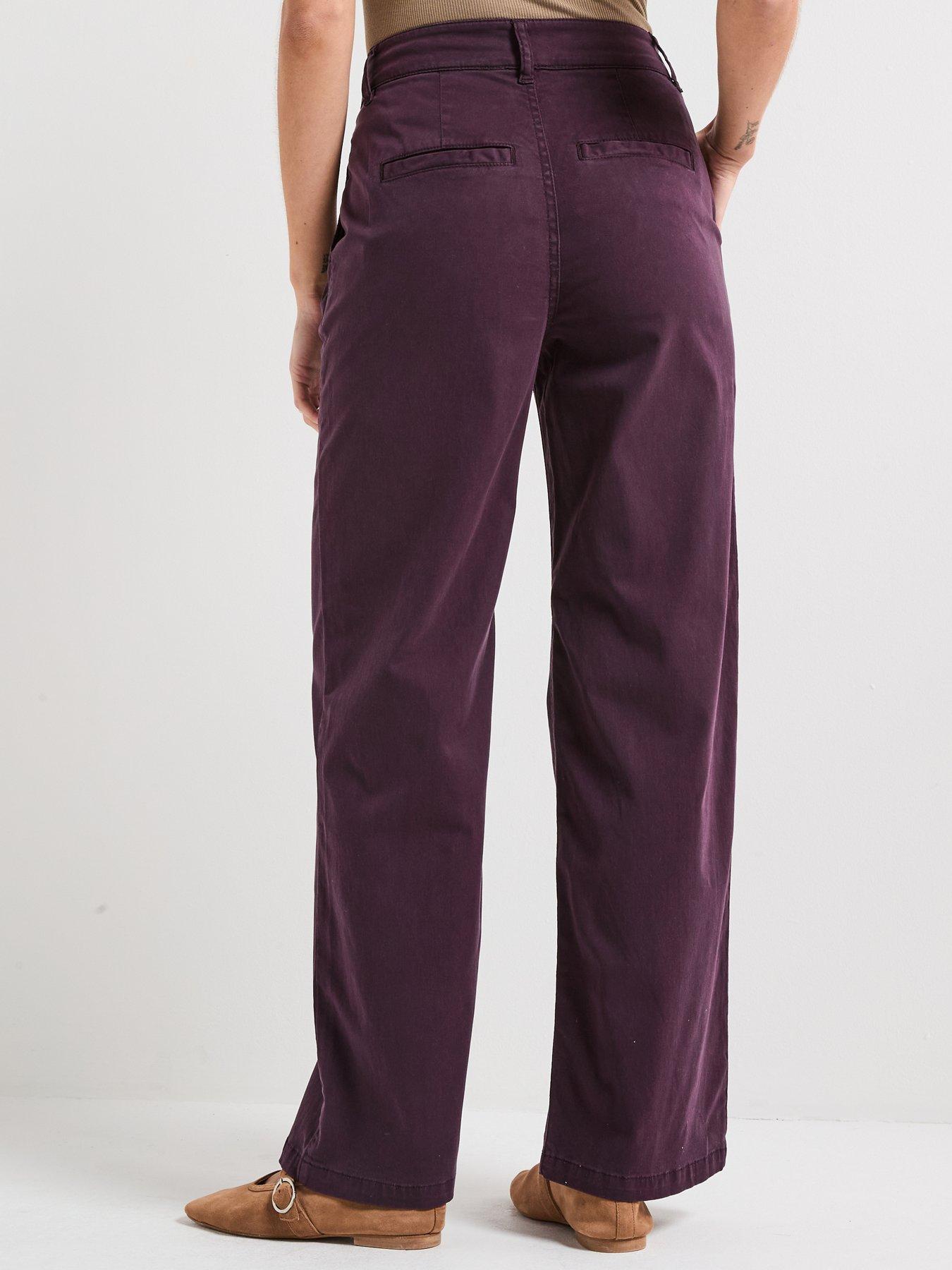 Image 2 of 5 of V by Very High Waist Soft Touch Pleat Top Trousers - Wine