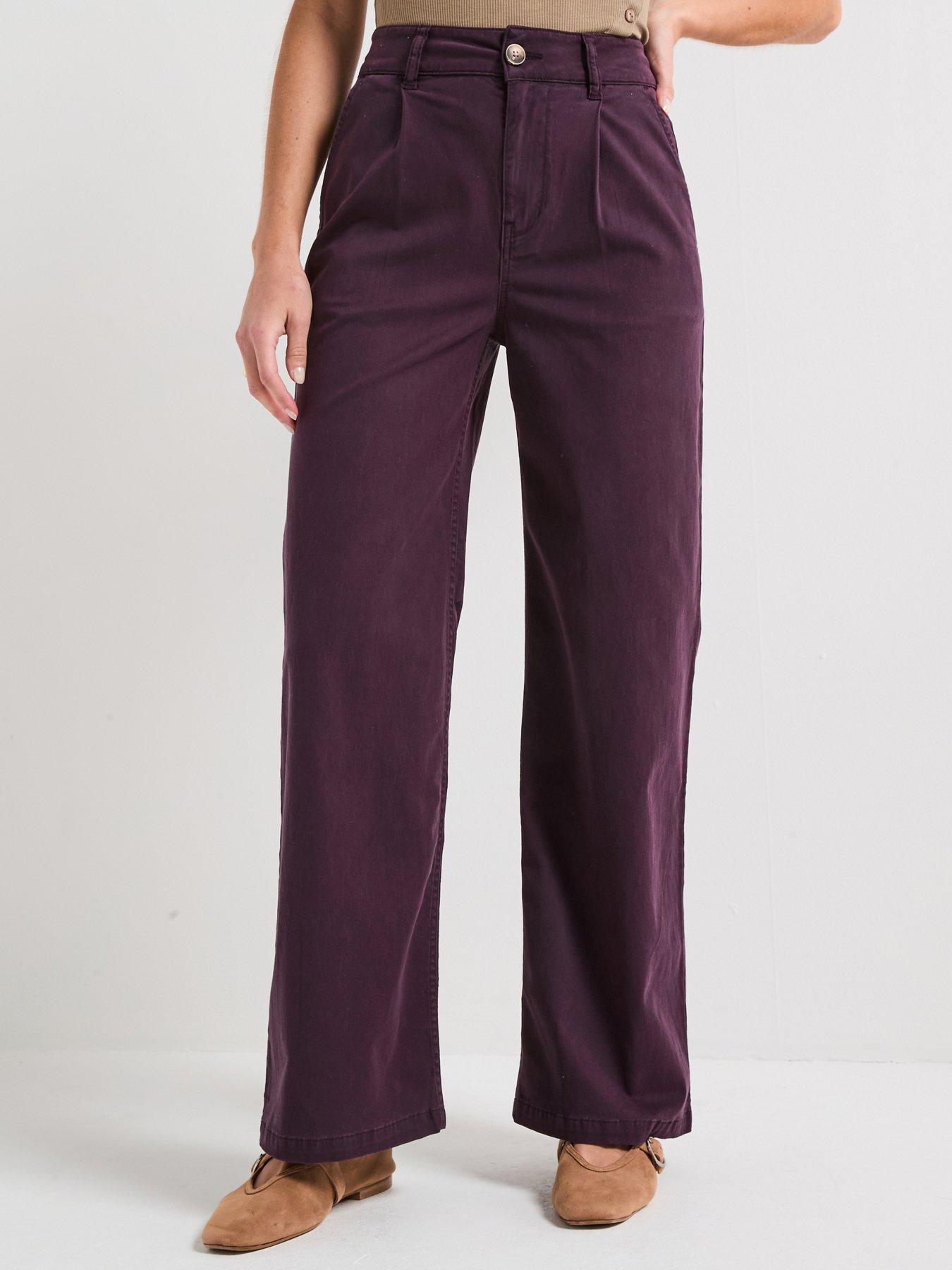 Image 5 of 5 of V by Very High Waist Soft Touch Pleat Top Trousers - Wine