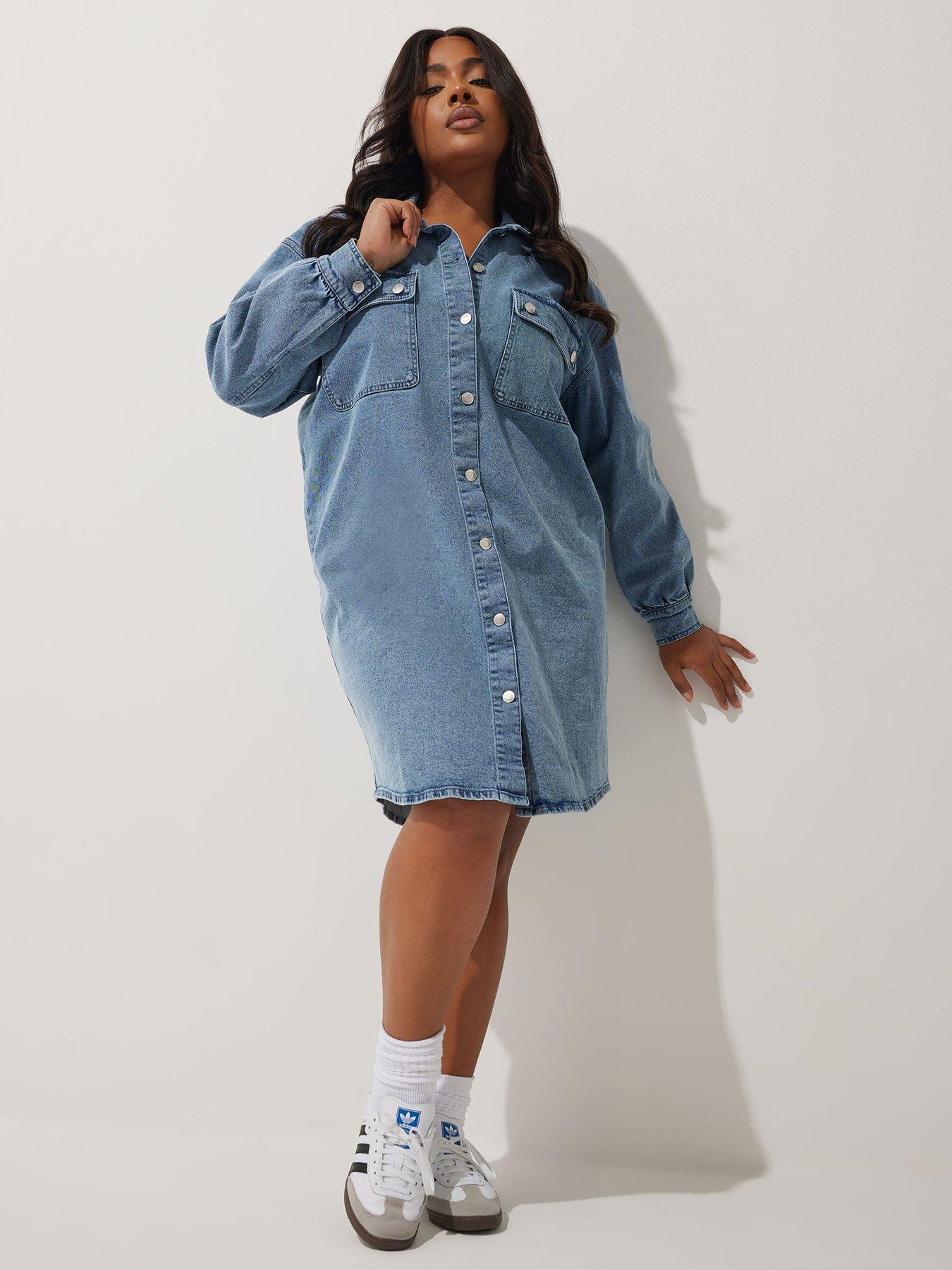 undefined Denim Mini Dress Blue