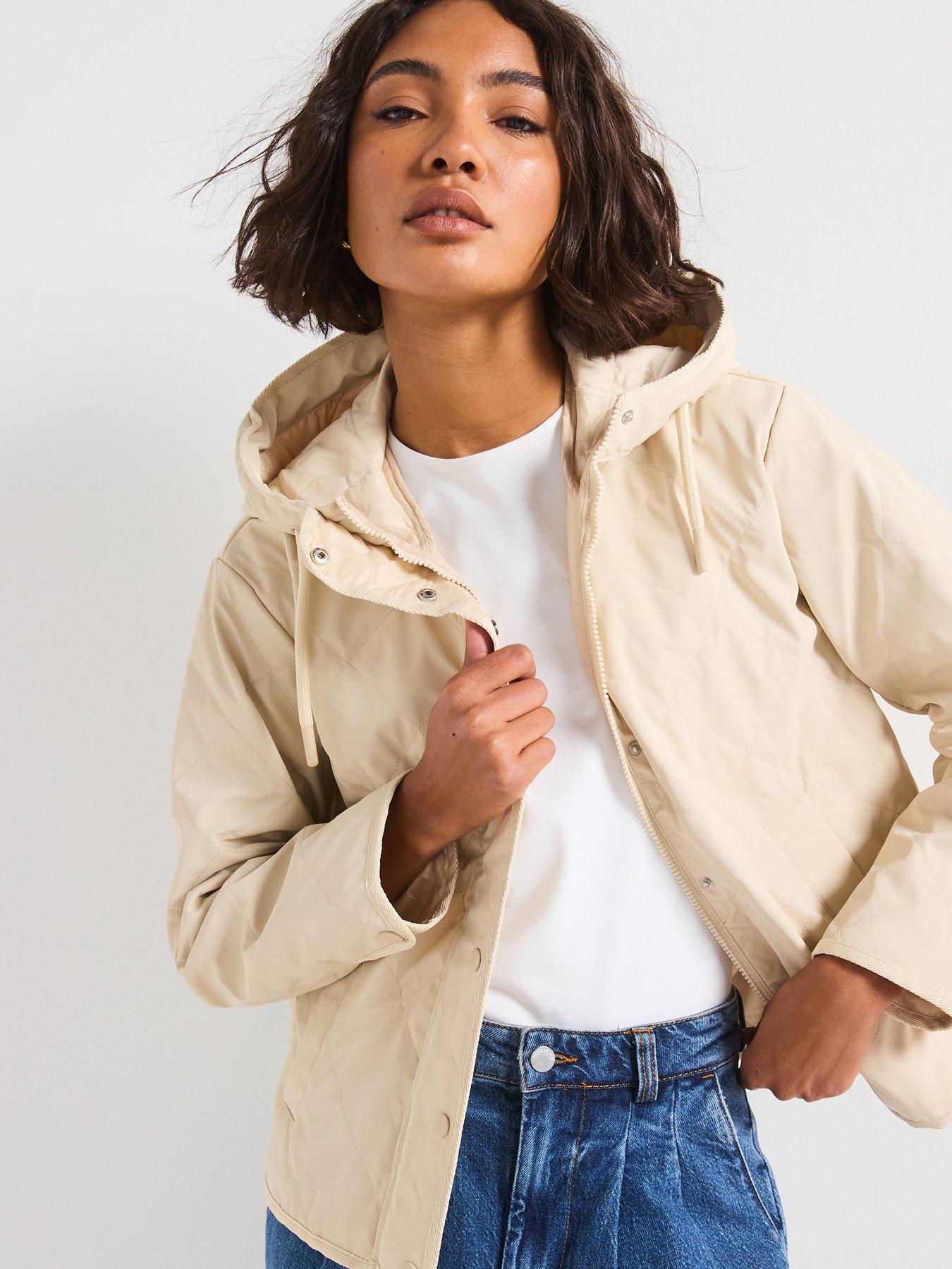 undefined Hooded Short Jacket - Beige