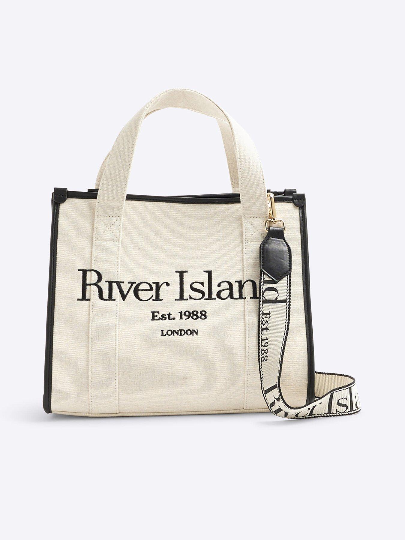 undefined Medium Embroidered Tote - Cream