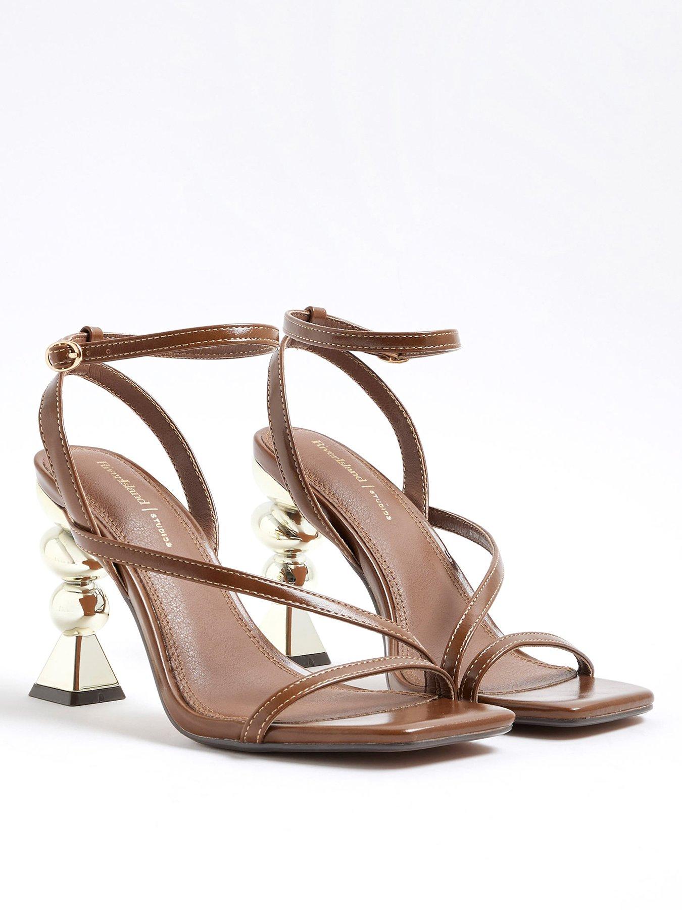 Image 4 of 5 of River Island Feature Heel Sandal - Dark Brown