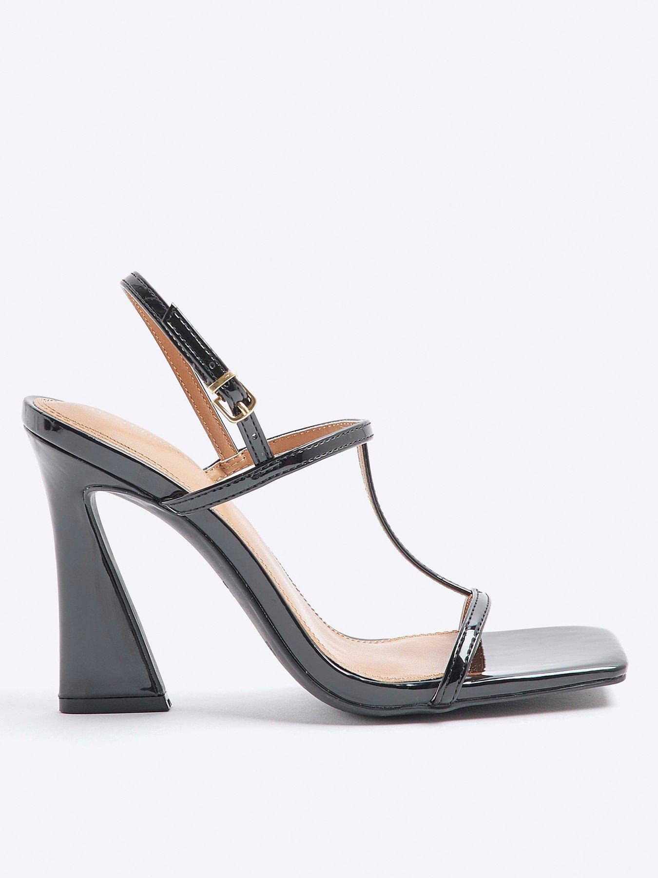 River Island T Bar Heels - Black