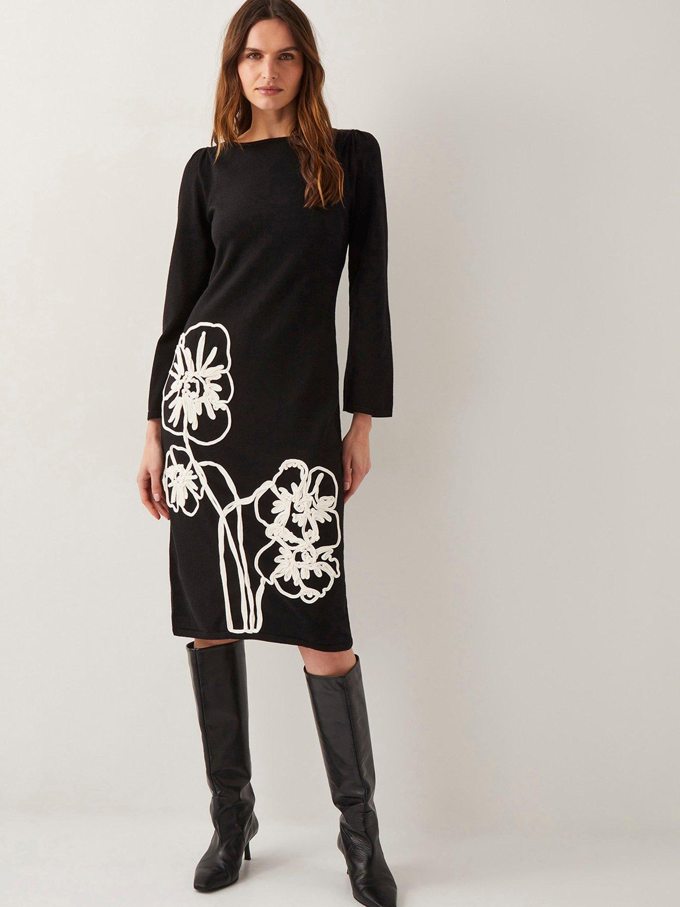Image 1 of 4 of Monsoon Cee Cornelli Dress - Black