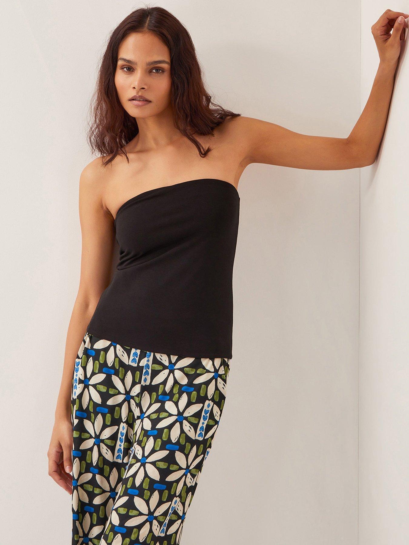 undefined Billie Bandeau Top - Black