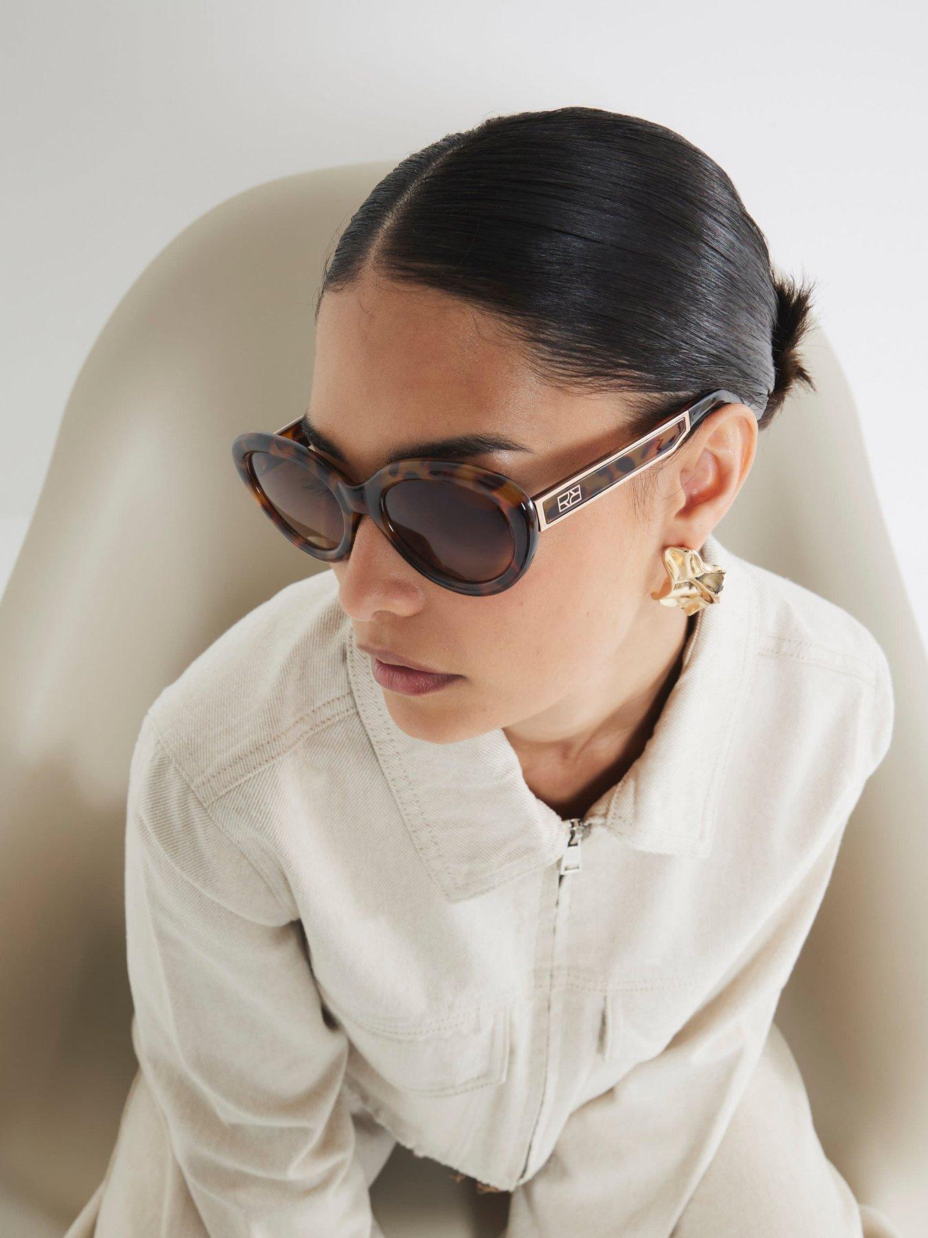 undefined Oval 60s Sunglasses - Tortoise - Brown