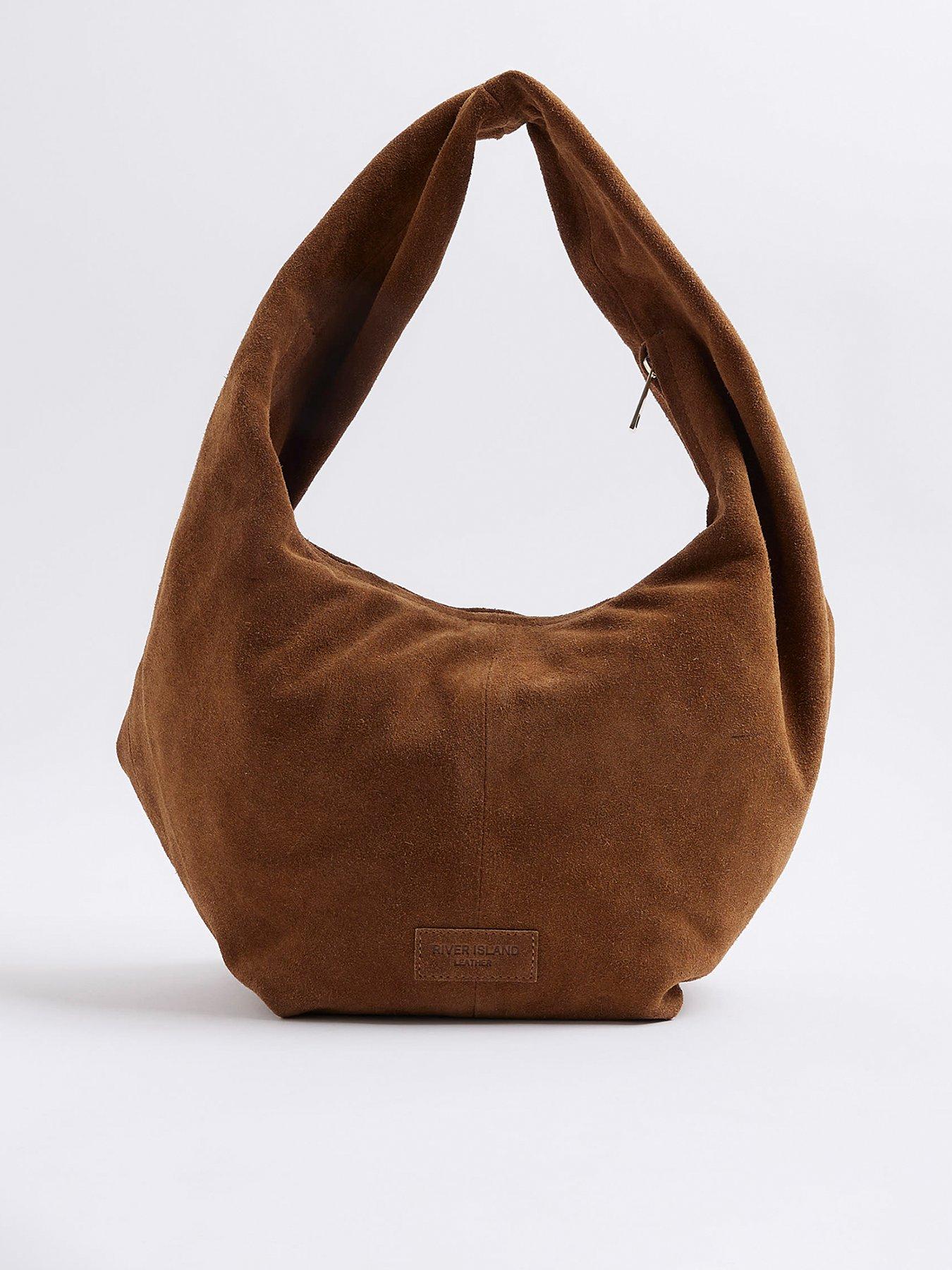 undefined Suede Twist Shoulder - Brown