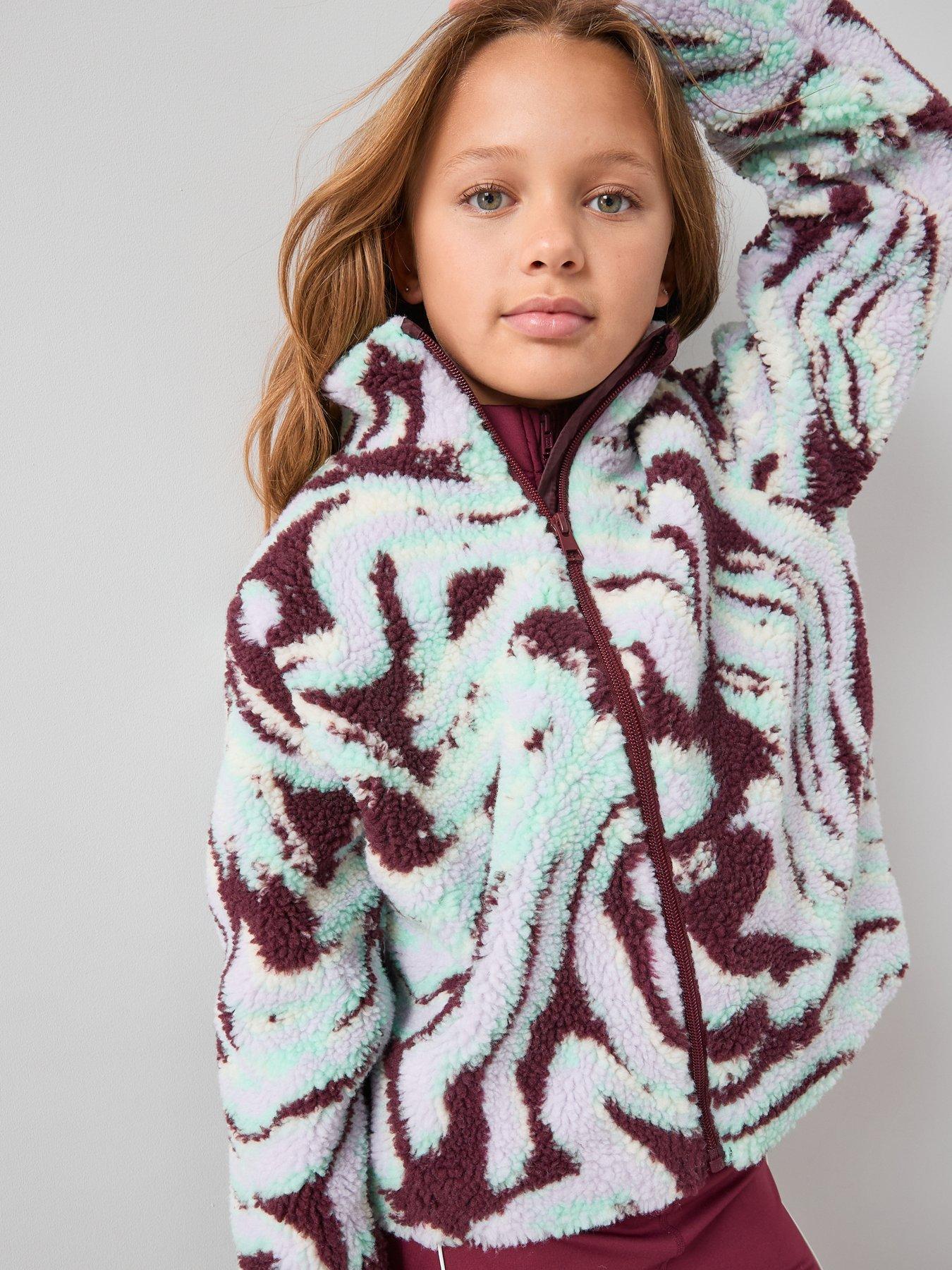 undefined Girls Fleece Bright Borg Camo Jacket - Multi