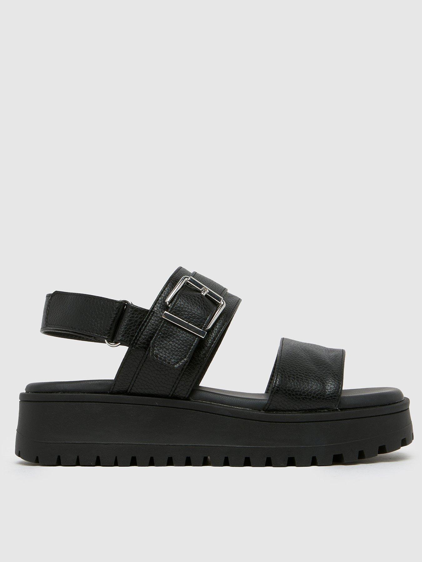 undefined Wide Fit Tiana Chunky Buckle Sandals - Black