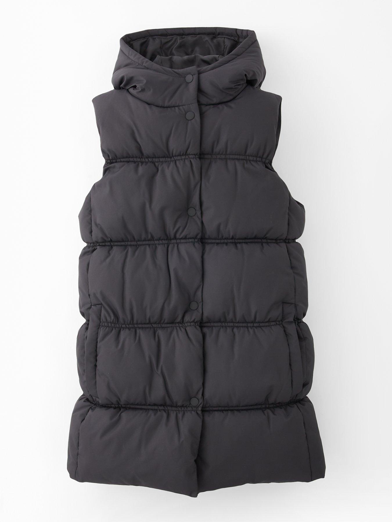 undefined Girls Longline Draw Waist Gillet - Black