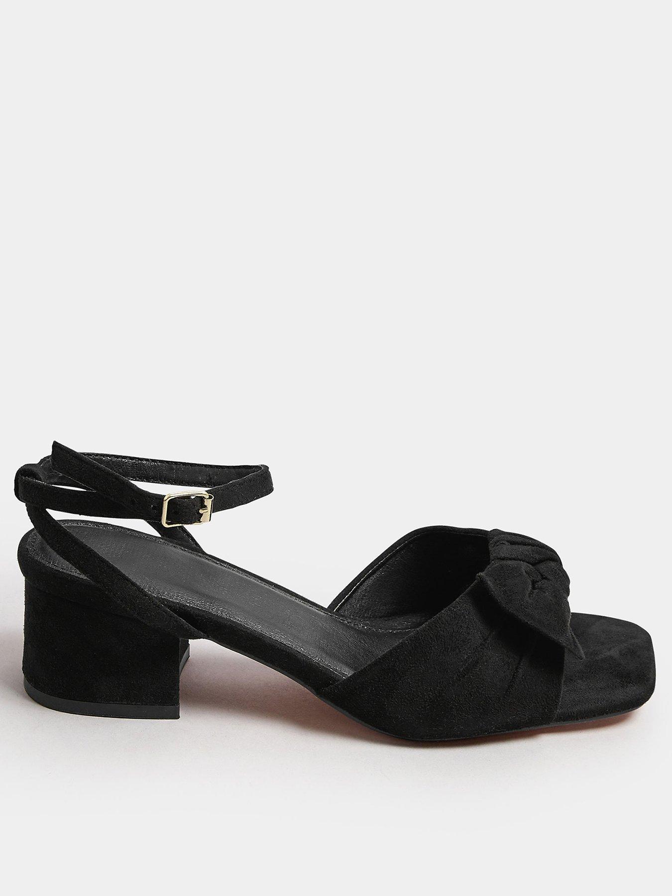 undefined Wide Fit Block Heel Bow Sandal - Black