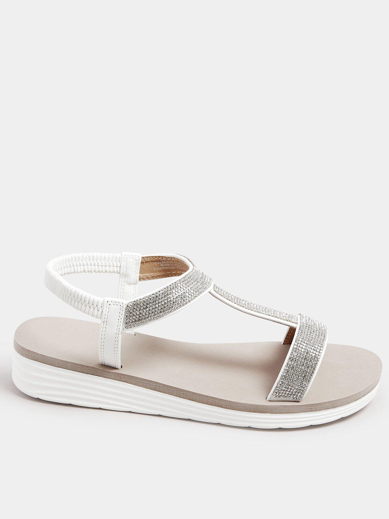 undefined Wide Fit Diamante T Bar Sandal