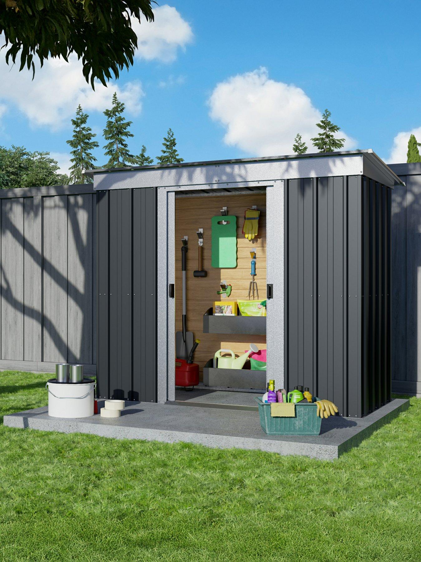 Yardmaster 6ft X 4ft Castleton Pent Roof Metal Shed With Floor Frame