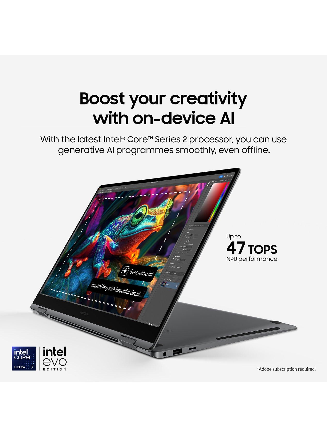 Image 2 of 8 of Samsung Galaxy Book5 360 Copilot+ PC (2025) - 15.6in FHD AMOLED Touchscreen - Intel Core Ultra 5 (Series 2) - 16GB RAM, 256GB SSD - Grey