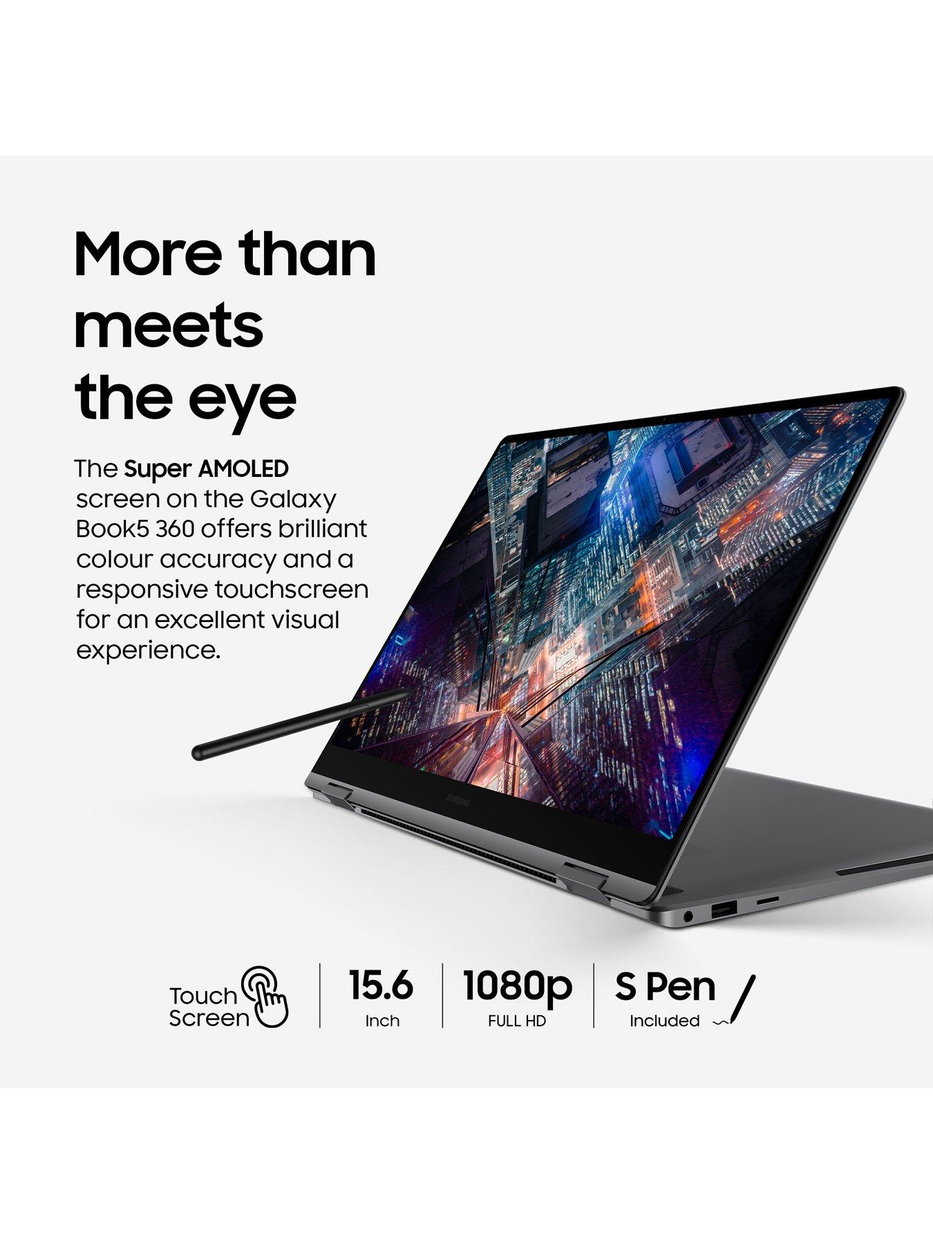 Image 5 of 8 of Samsung Galaxy Book5 360 Copilot+ PC (2025) - 15.6in FHD AMOLED Touchscreen - Intel Core Ultra 5 (Series 2) - 16GB RAM, 256GB SSD - Grey