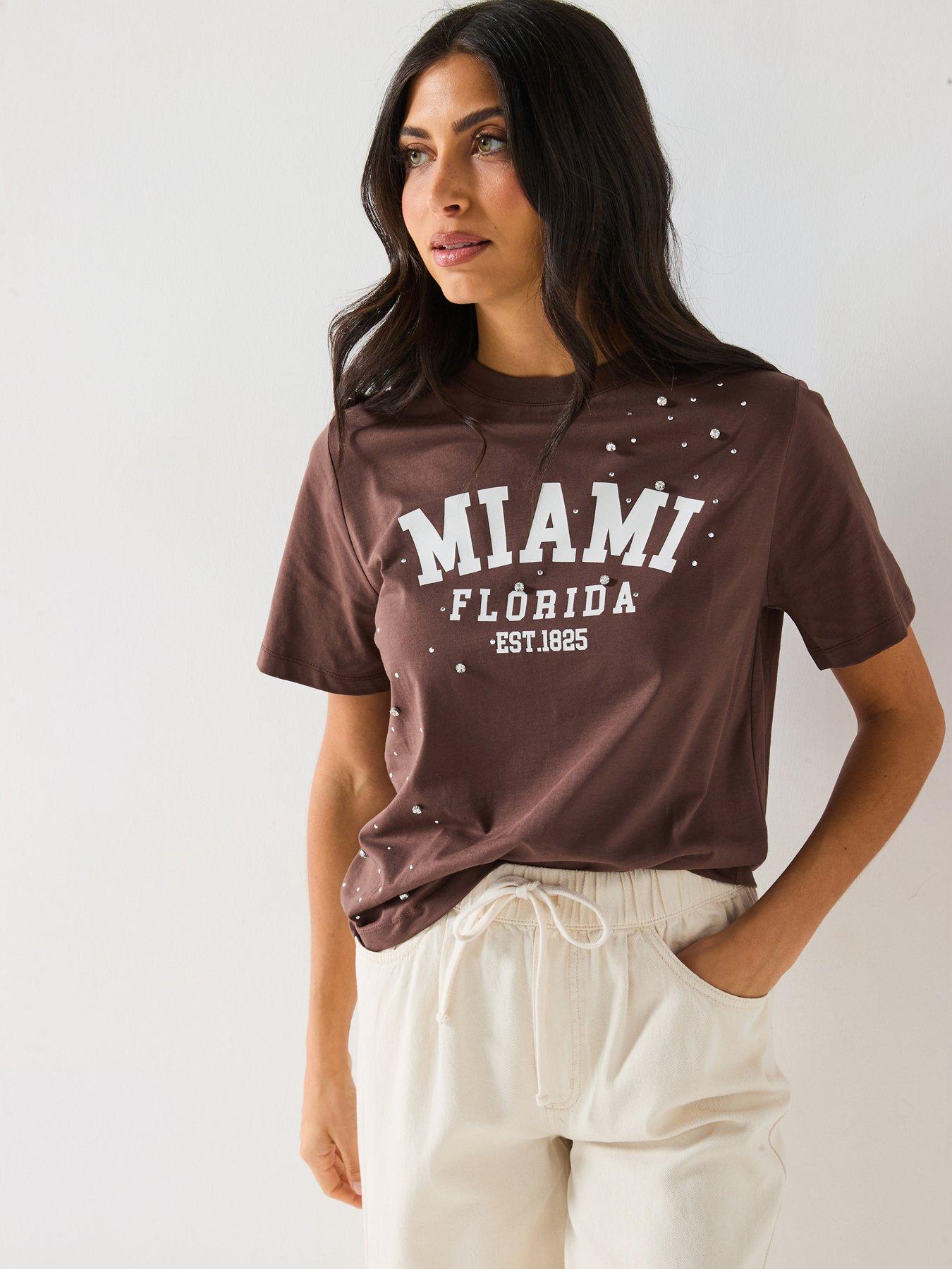 undefined Diamonte Detail Graphic Tshirt