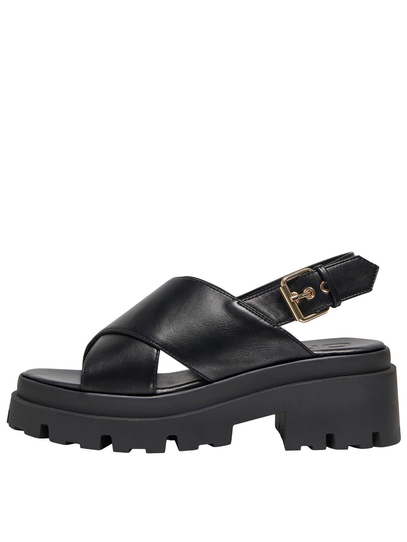undefined Doja Cross Strap Chunky Sandal - Black