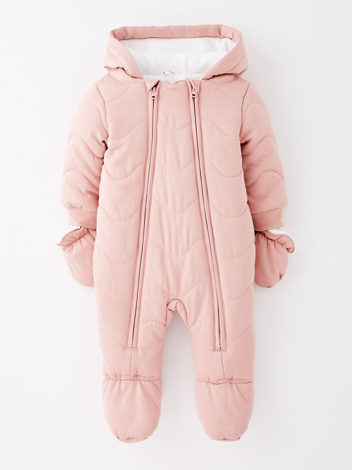 undefined Baby Girl Chevron Snowsuit - Pink