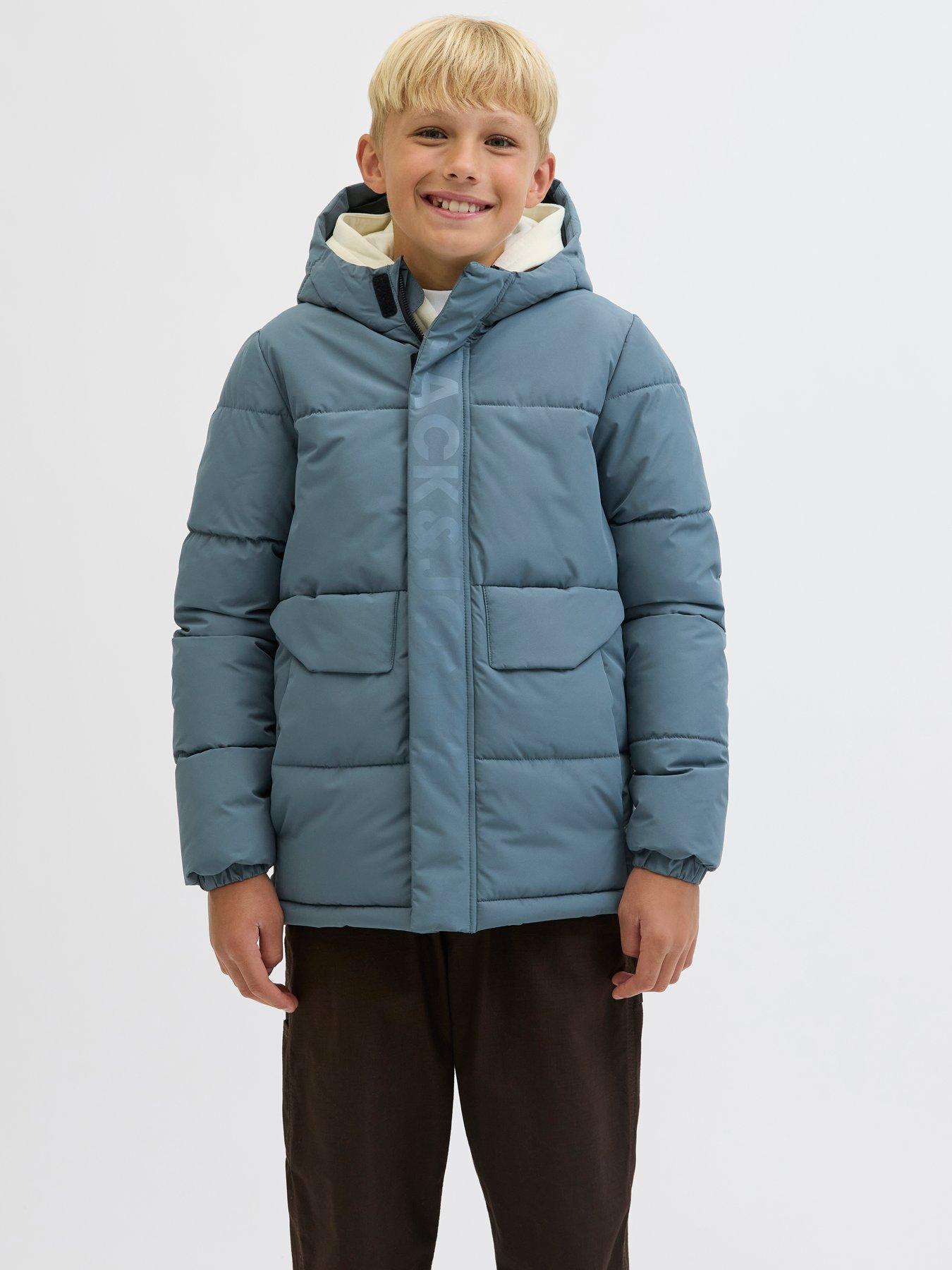 Jack & Jones Junior Boys Speed Padded Coat, Blue, Size Age: 16 Years