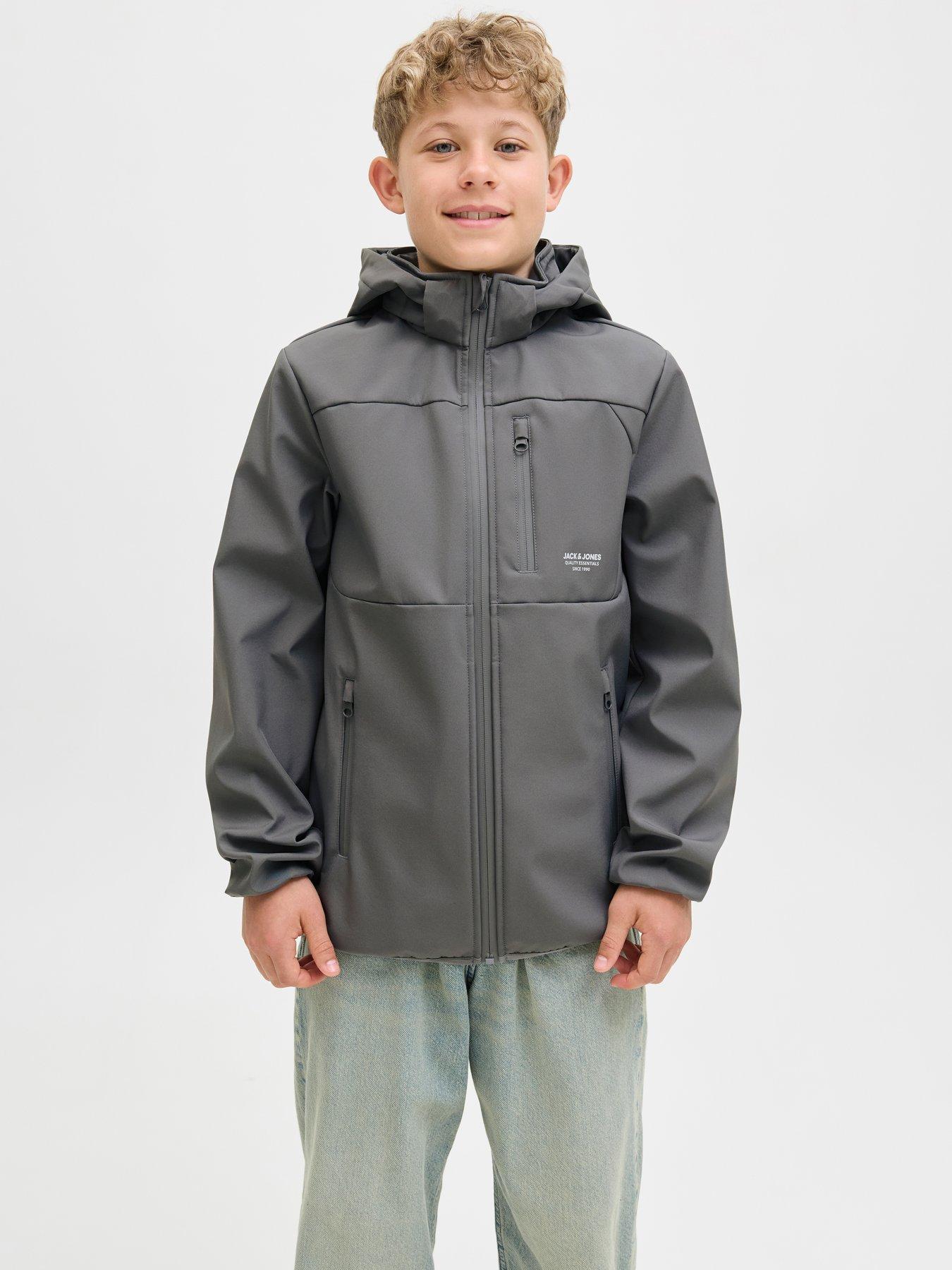 Jack & Jones Junior Boys Theo Softshell Jacket - Grey