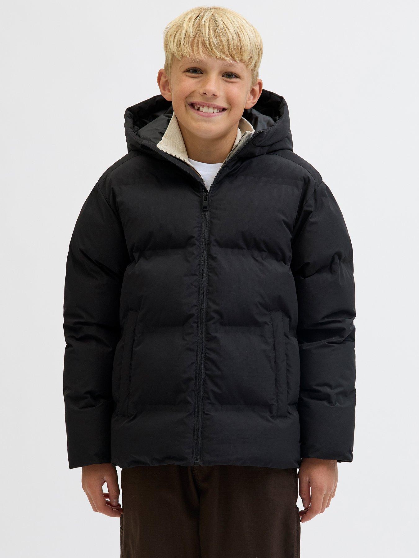 Jack & Jones Junior Boys Soho Padded Coat, Black, Size Age: 8 Years