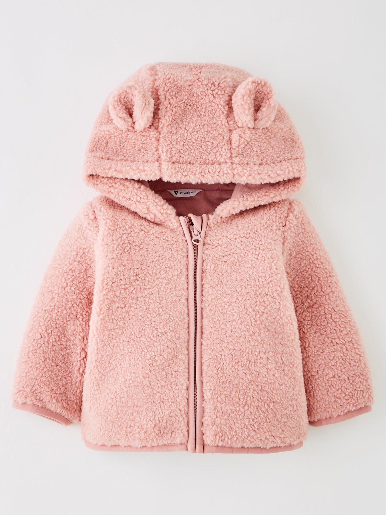 Mini V by Very Baby Girl Borg Jacket - Pink