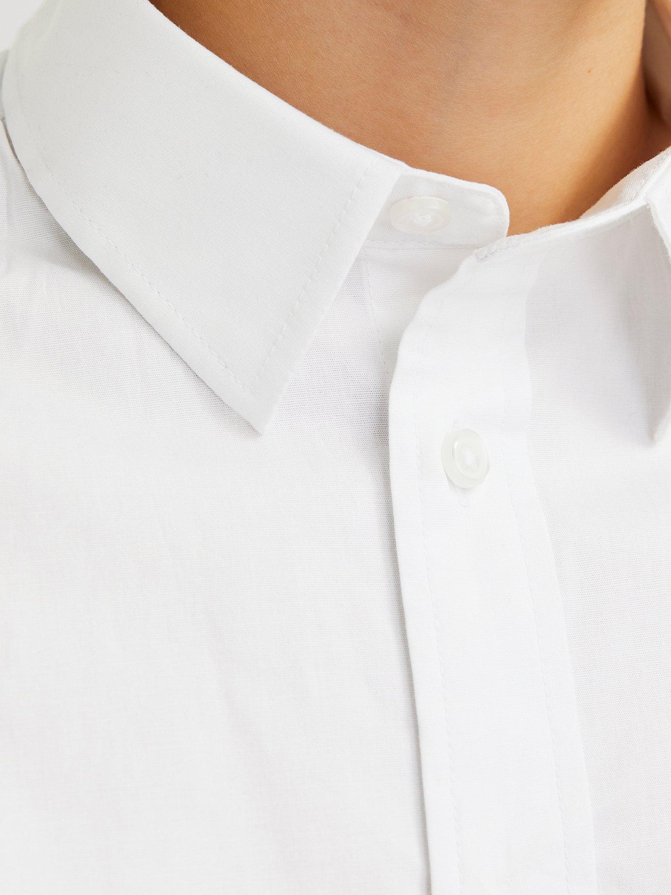 Image 6 of 6 of Jack & Jones Junior Boys Axel Stretch Long Sleeve Shirt - White