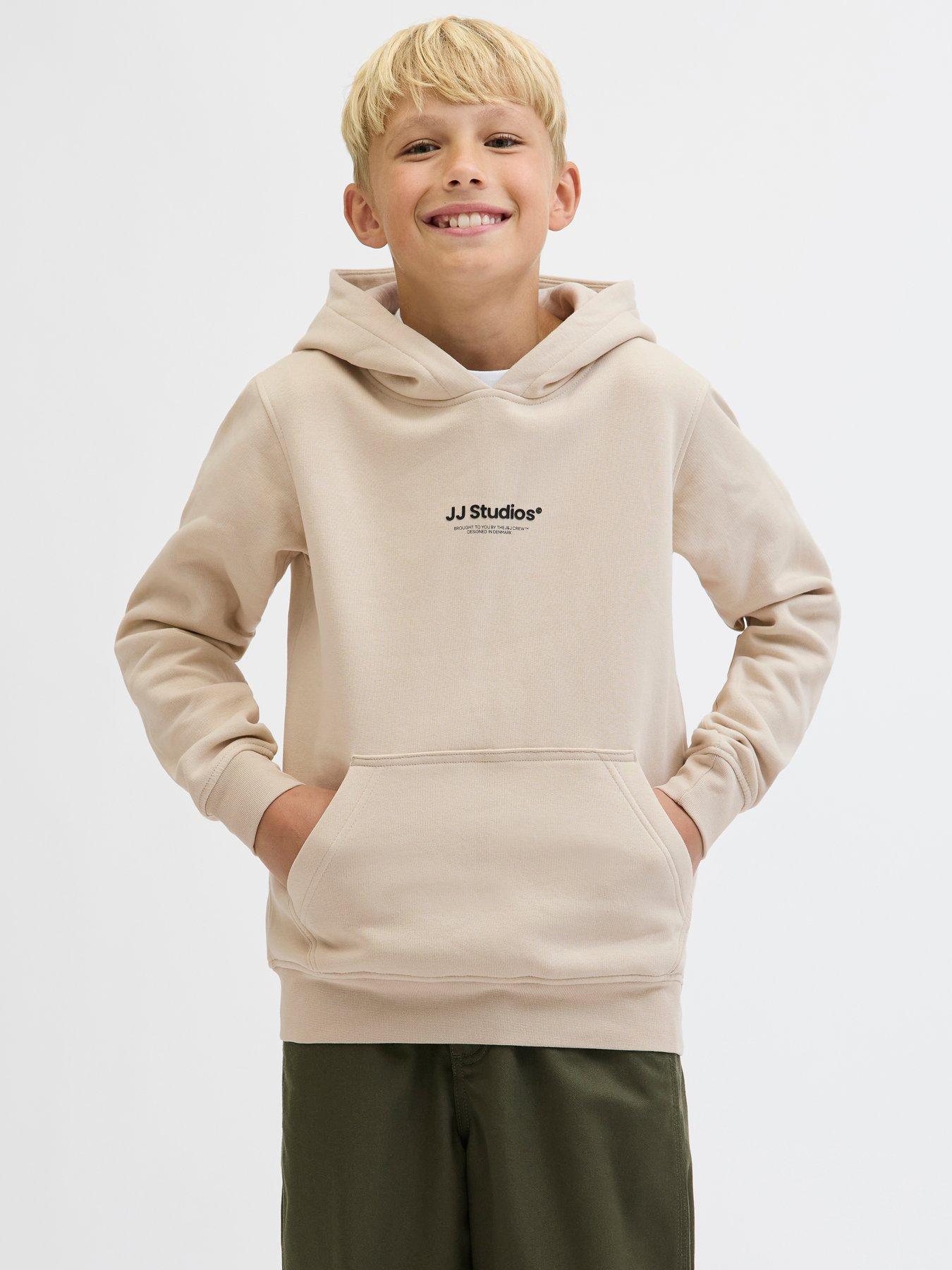Jack & Jones Junior Boys Soho Hoodie, Beige, Size 12 Years
