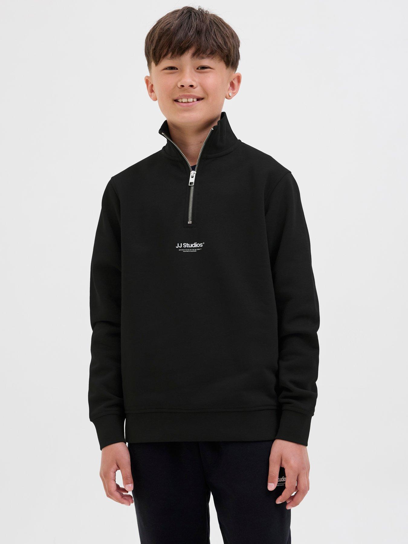 Jack & Jones Junior Boys Soho 1/4 Zip Sweater - Black