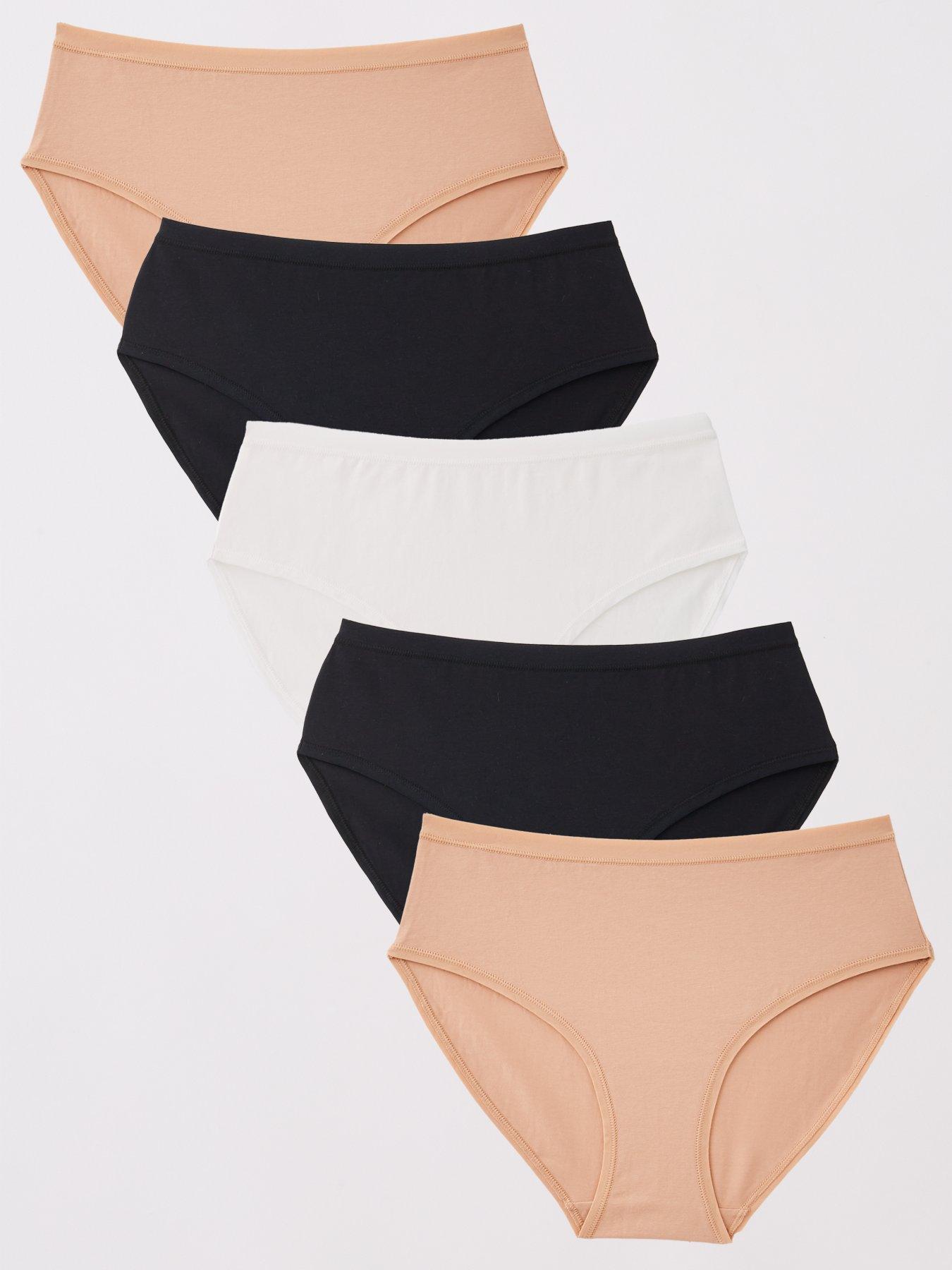 undefined 5Pk Plain Cotton Hipster Briefs - Multi