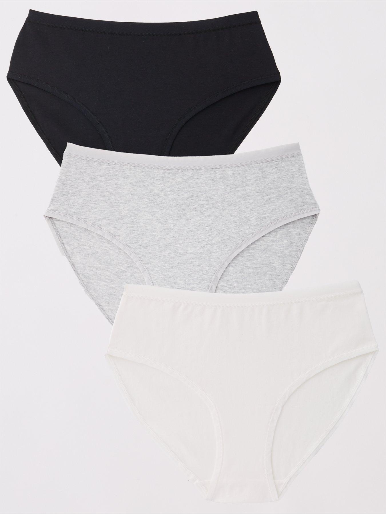 undefined 3Pk Plain Cotton Hipster Briefs - Multi