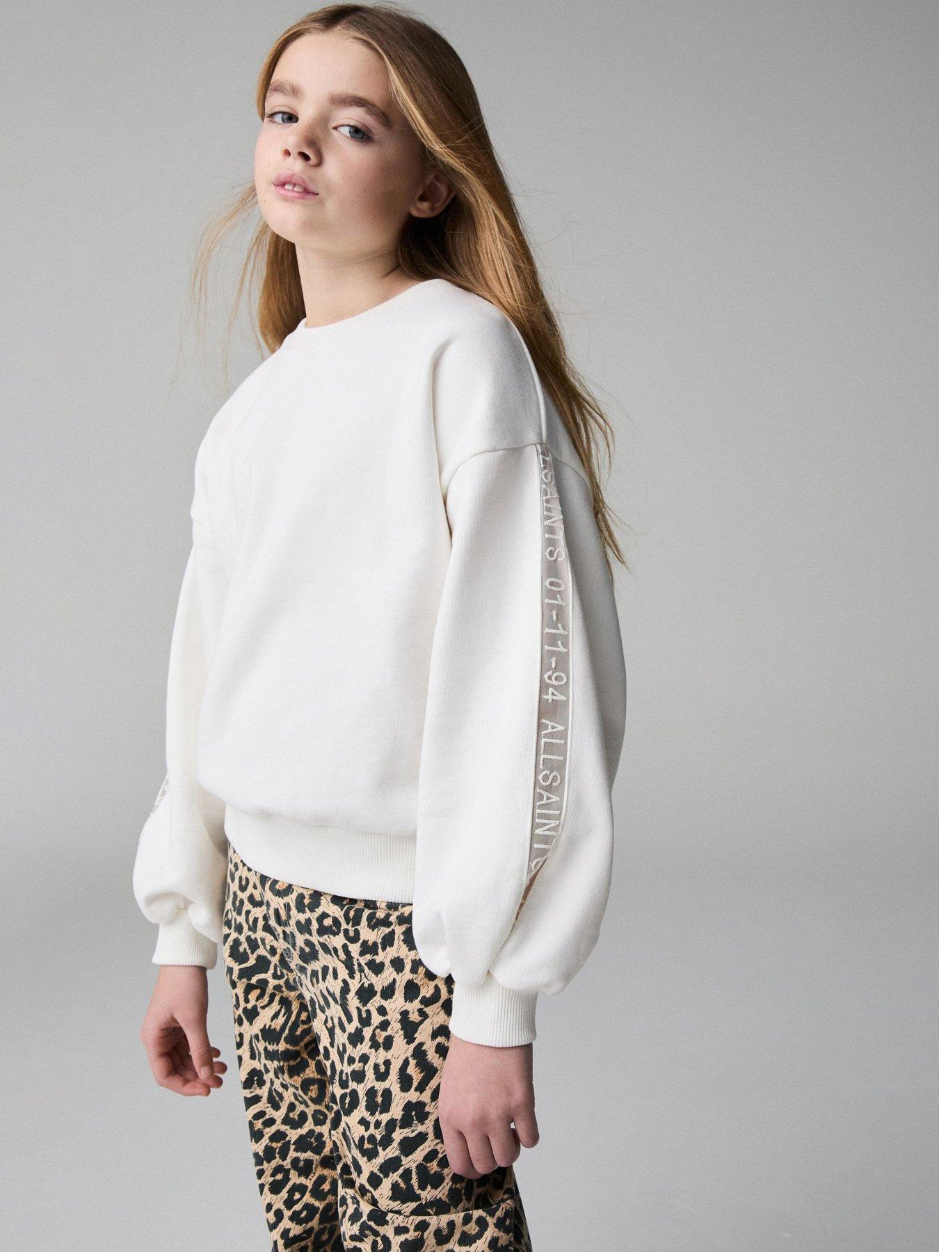 Image 1 of 4 of AllSaints All Saints Logo Sweatshirt - White