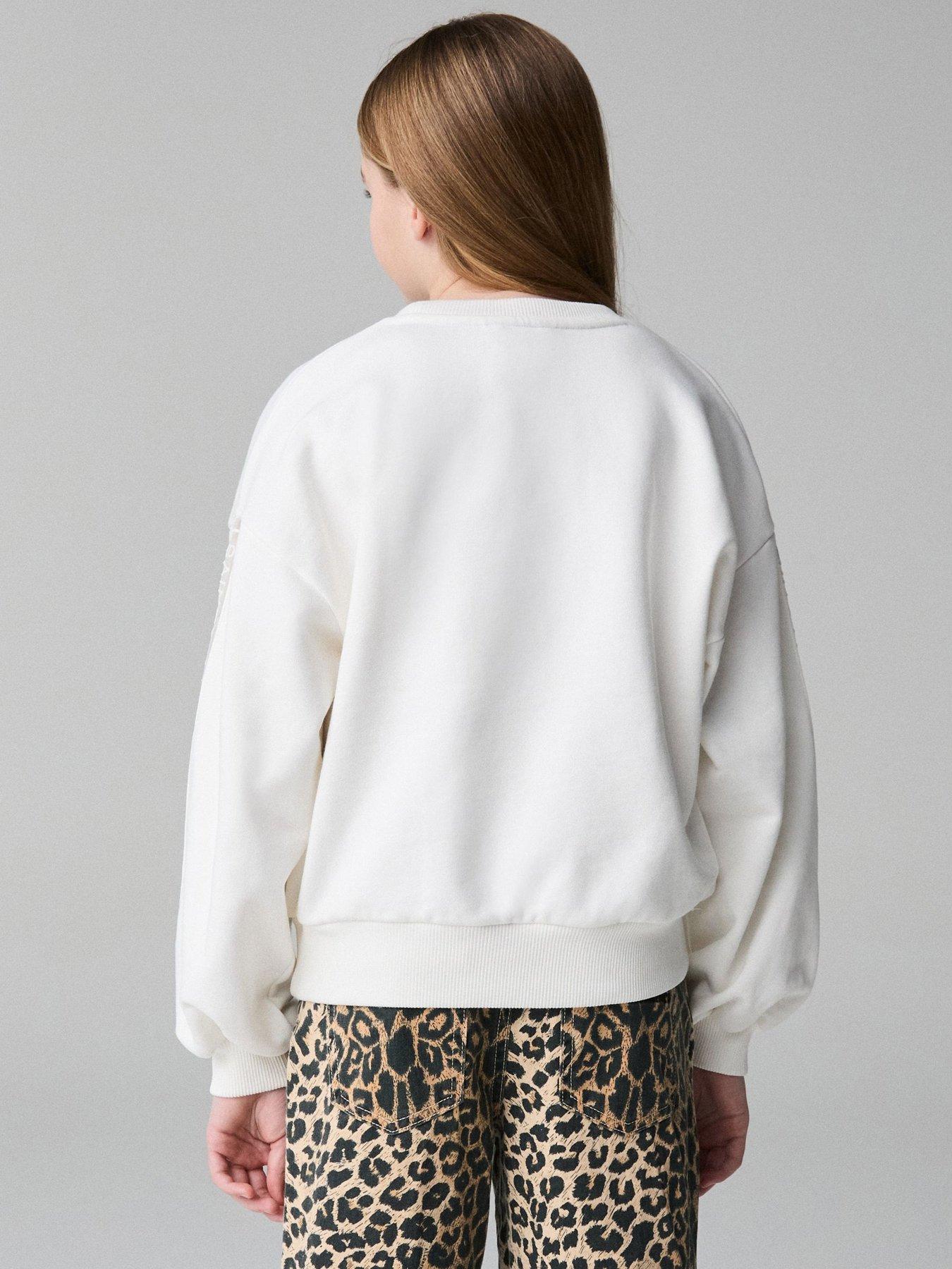 Image 2 of 4 of AllSaints All Saints Logo Sweatshirt - White