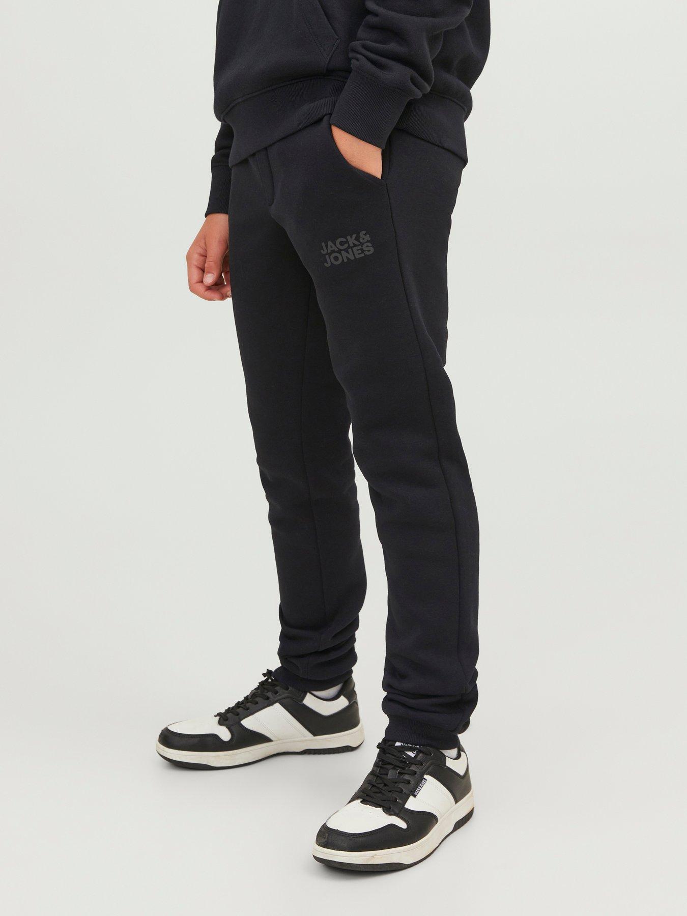 Jack & Jones Junior Boys Gordon New Soft Sweat Pants, Black, Size 12 Years