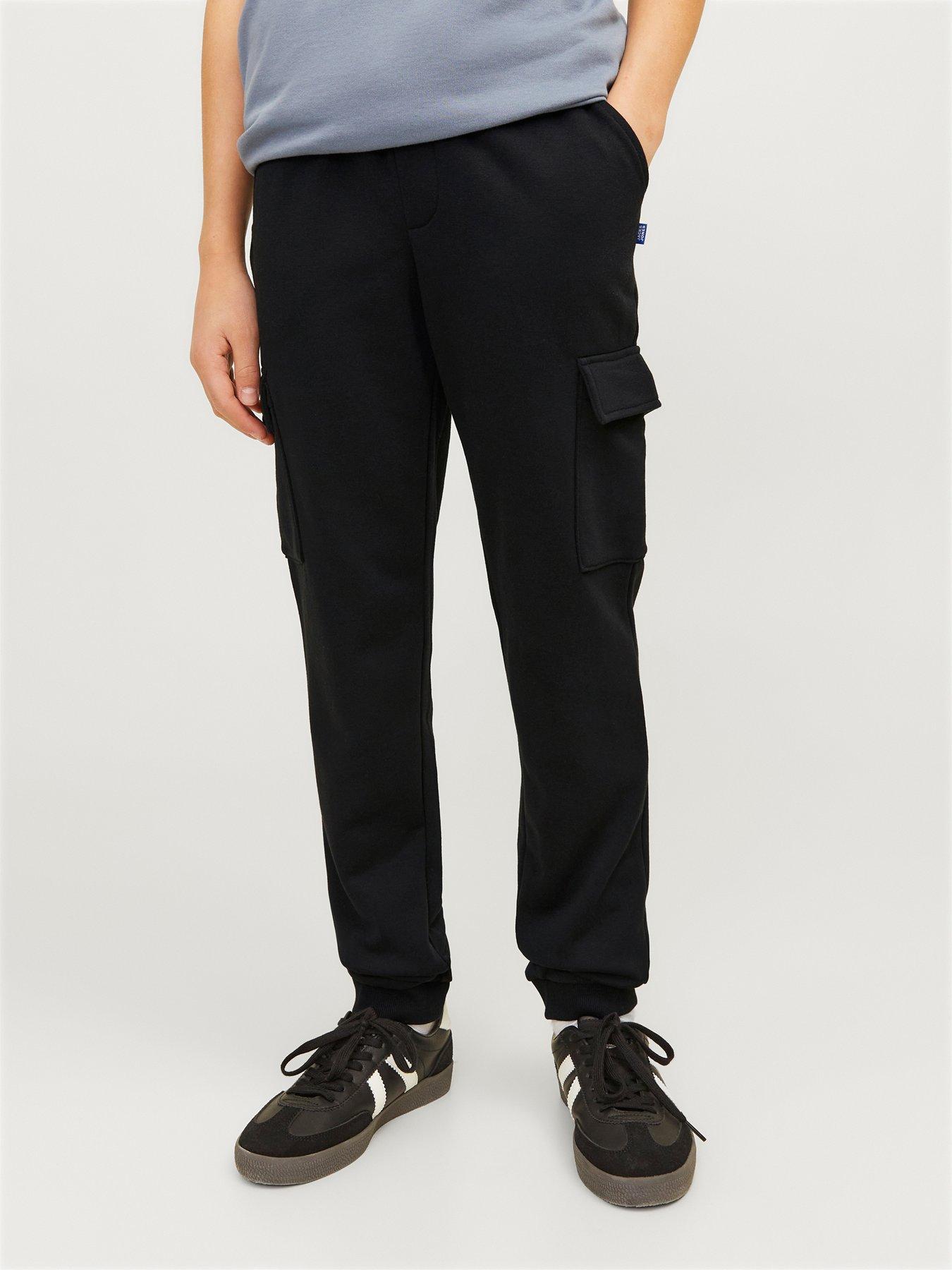 Jack & Jones Junior Boys Gordon Bradley Cargo Pants, Black, Size 10 Years