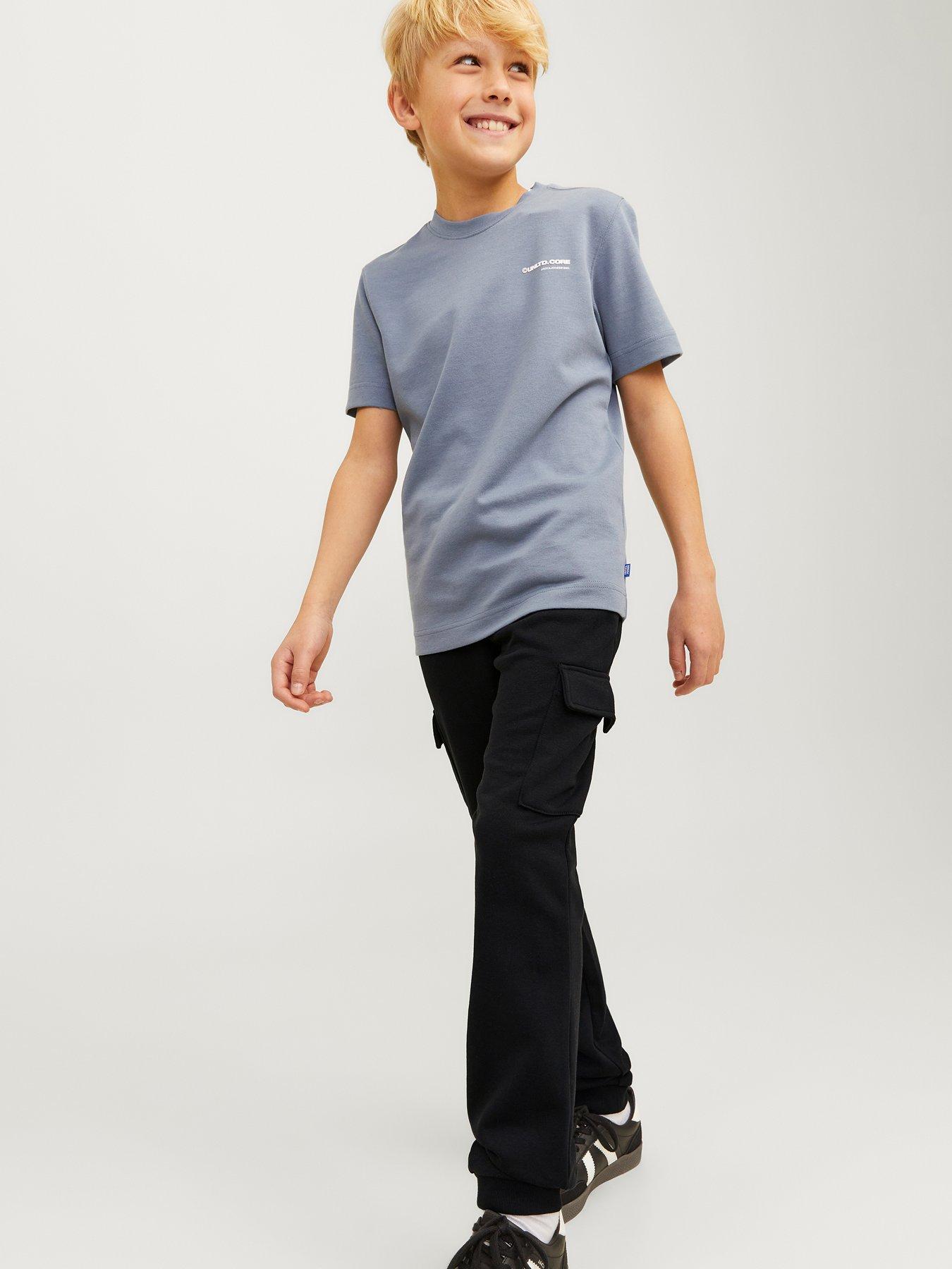 Image 4 of 6 of Jack & Jones Junior Boys Gordon Bradley Cargo Pants - Black