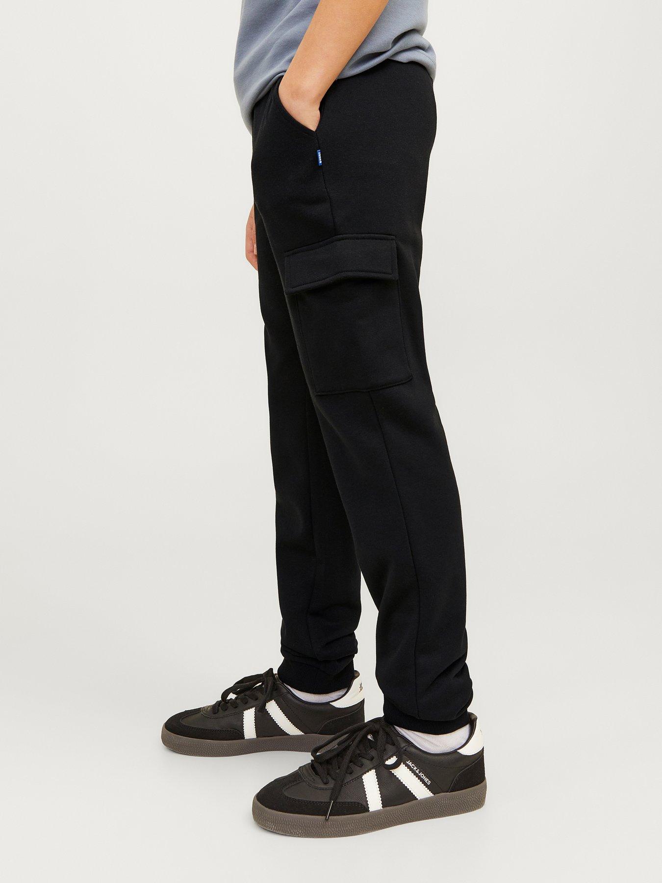Image 5 of 6 of Jack & Jones Junior Boys Gordon Bradley Cargo Pants - Black