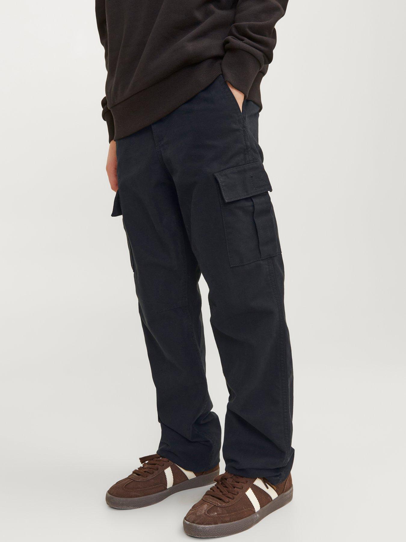 Image 1 of 7 of Jack & Jones Junior Boys Kane Barkley Cargo Pants - Black