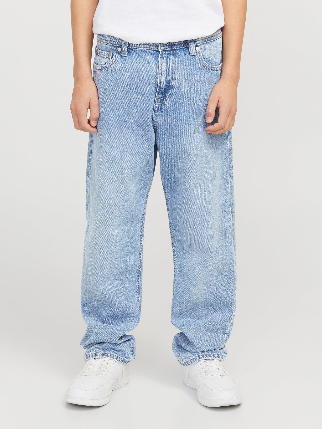 Jack & Jones Junior Boys Blue Kids' Chris Original Jeans In Denim, Cotton, Size 14Y - Image 4