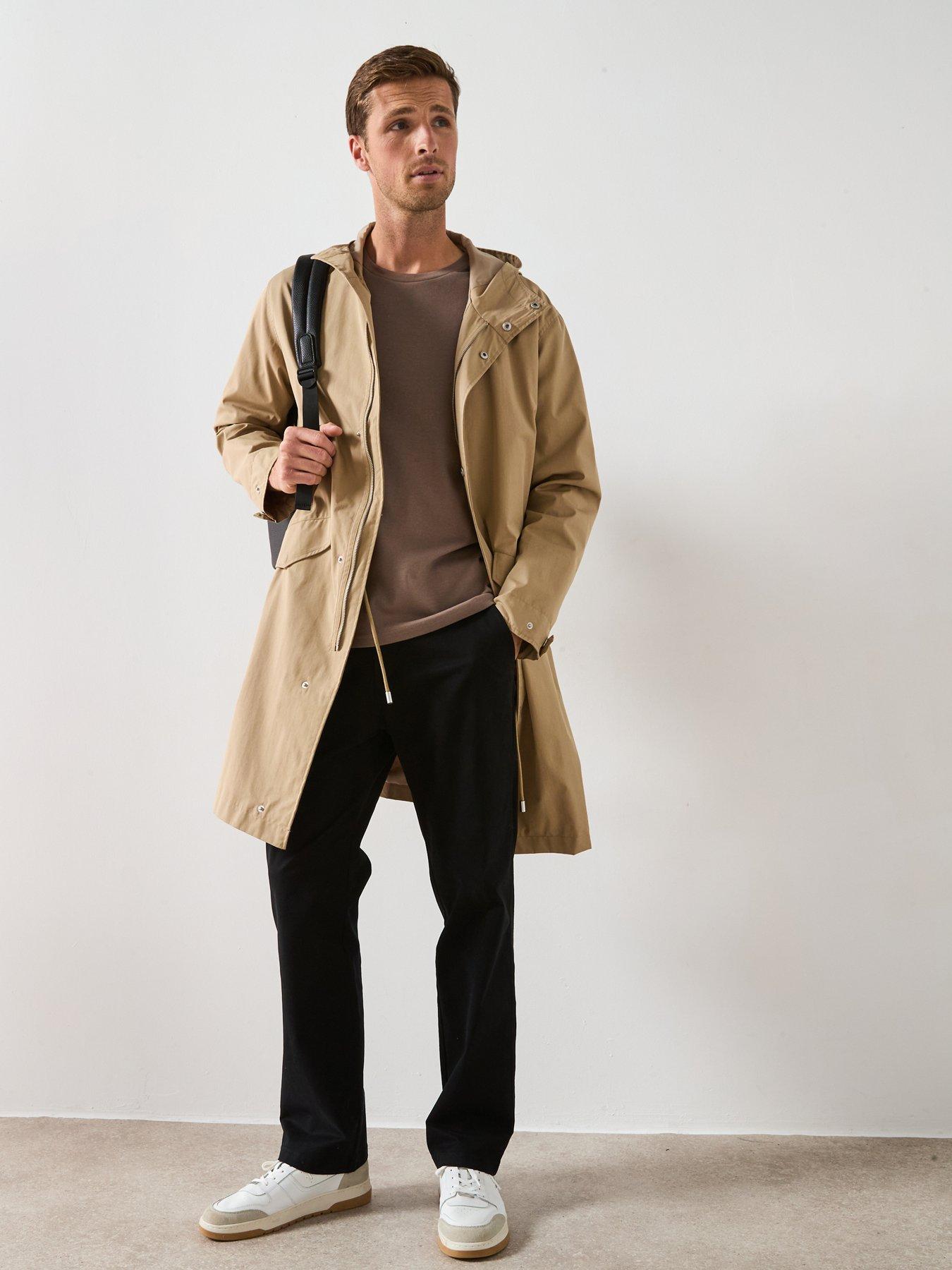 Image 3 of 6 of Very Man Longline Hooded Parka Jacket - Stone