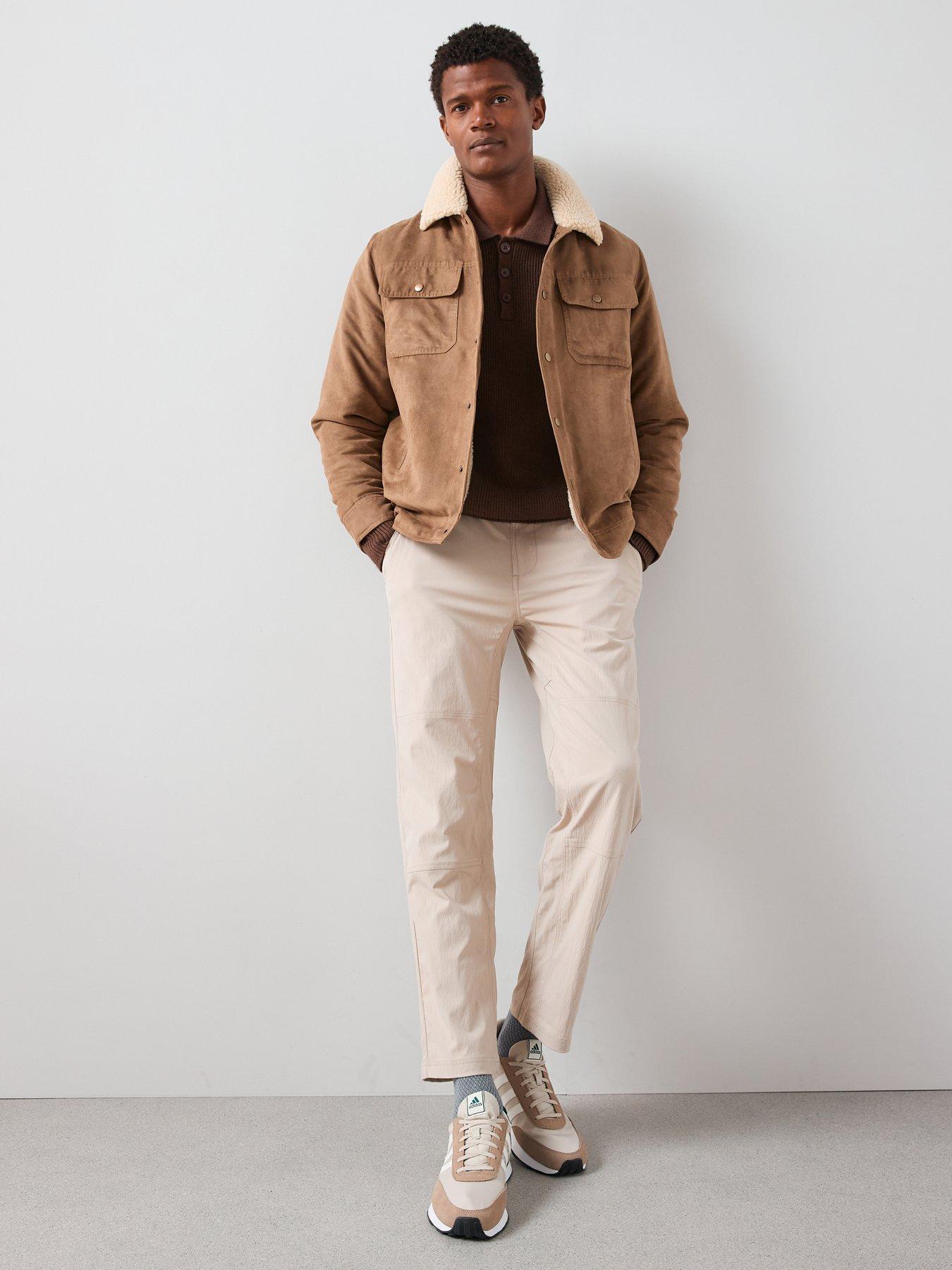 undefined Borg Collar Trucker Jacket - Brown