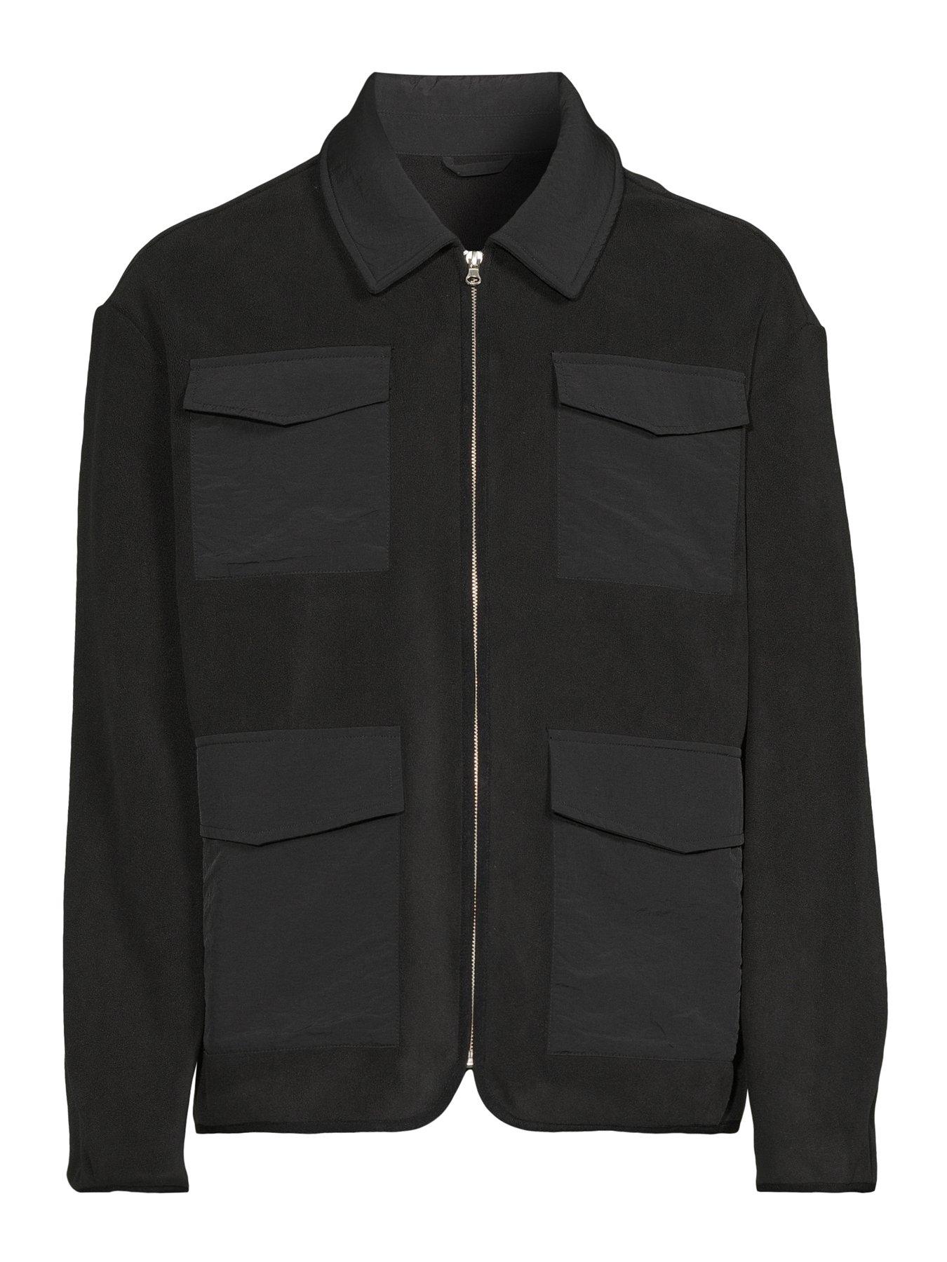 Image 7 of 7 of The Very Collection Utility Pocket Fleece Jacket - Black