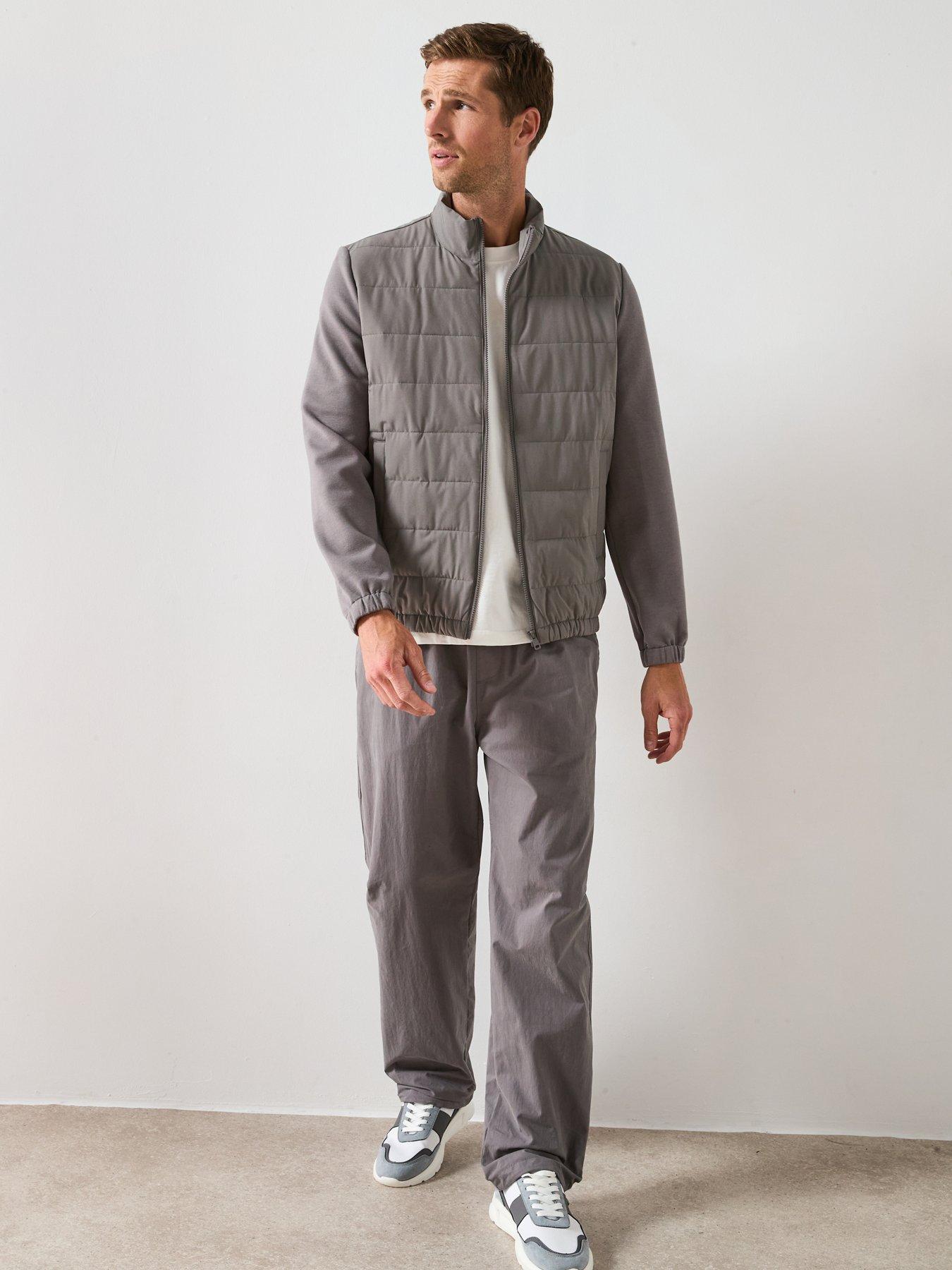Image 3 of 6 of Very Man Hybrid Funnel Neck Jacket - Grey