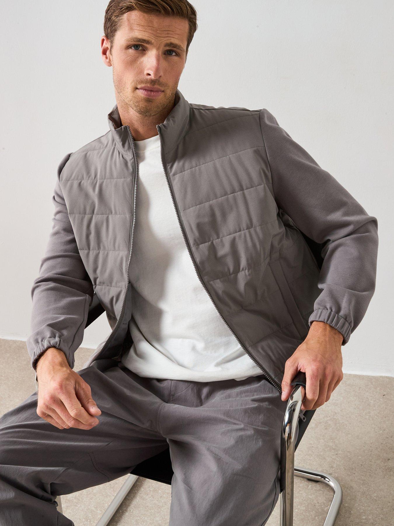 Image 4 of 6 of Very Man Hybrid Funnel Neck Jacket - Grey