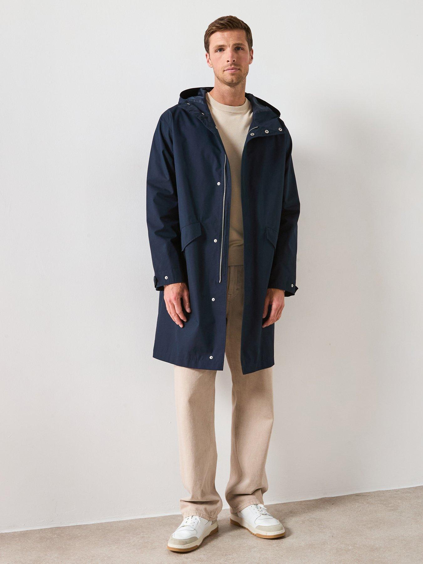undefined Hooded Trench Coat - Navy