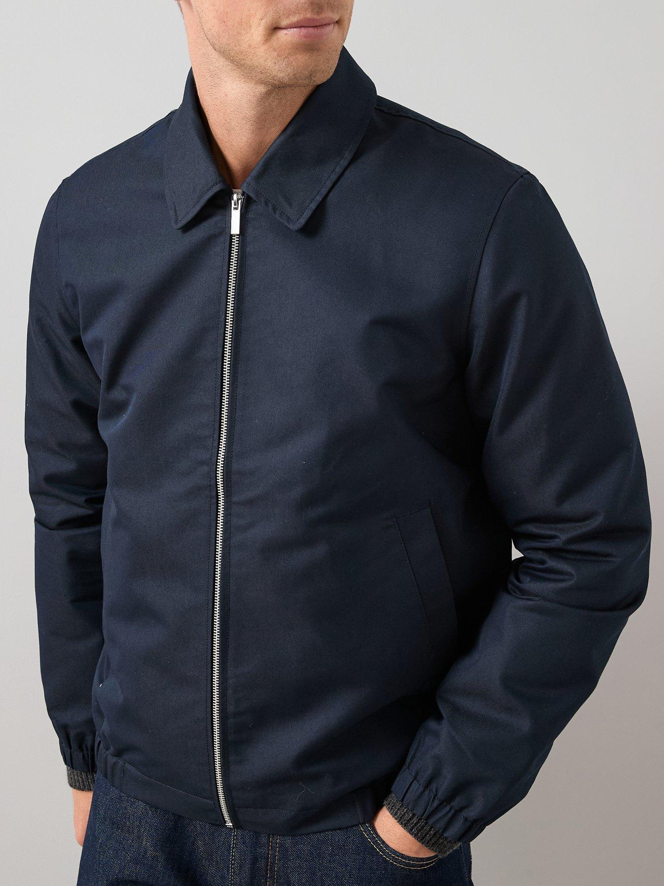 Image 5 of 6 of The Very Collection Cotton Rich Collared Harrington Jacket - Navy