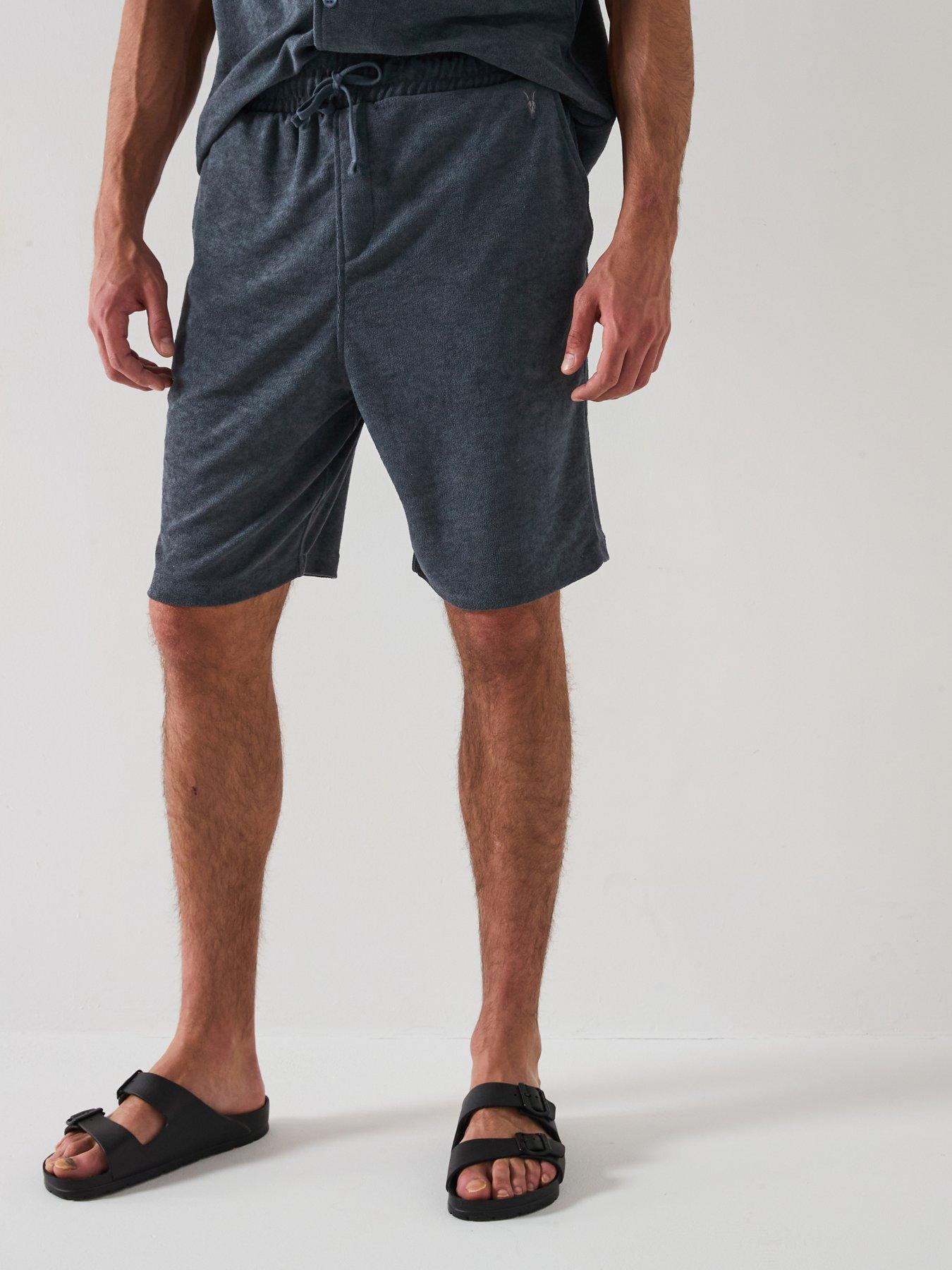 undefined All Saints Felix Terry Shorts- Blue