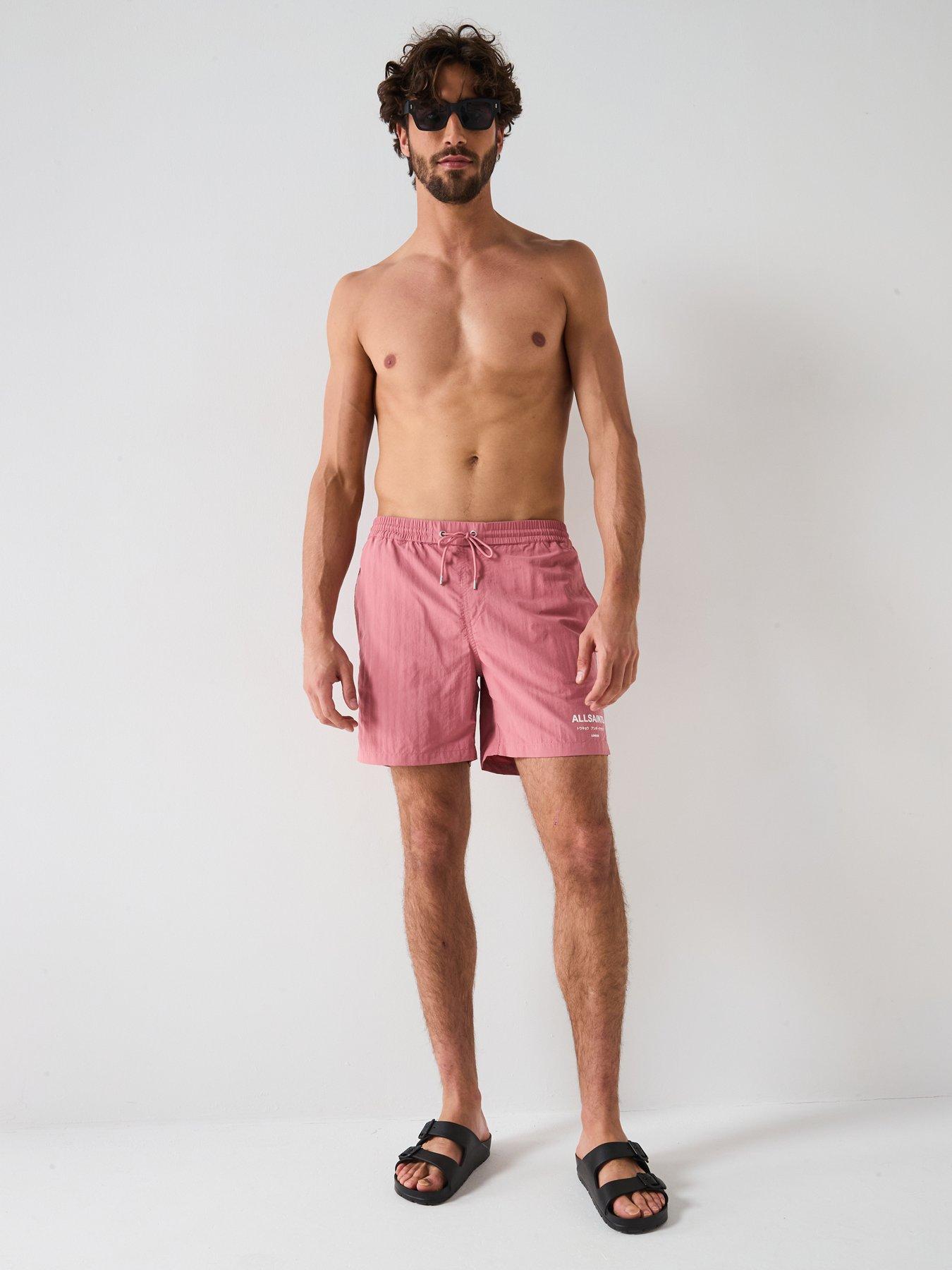 Image 3 of 5 of AllSaints All Saints Underground Swim Shorts - Pink