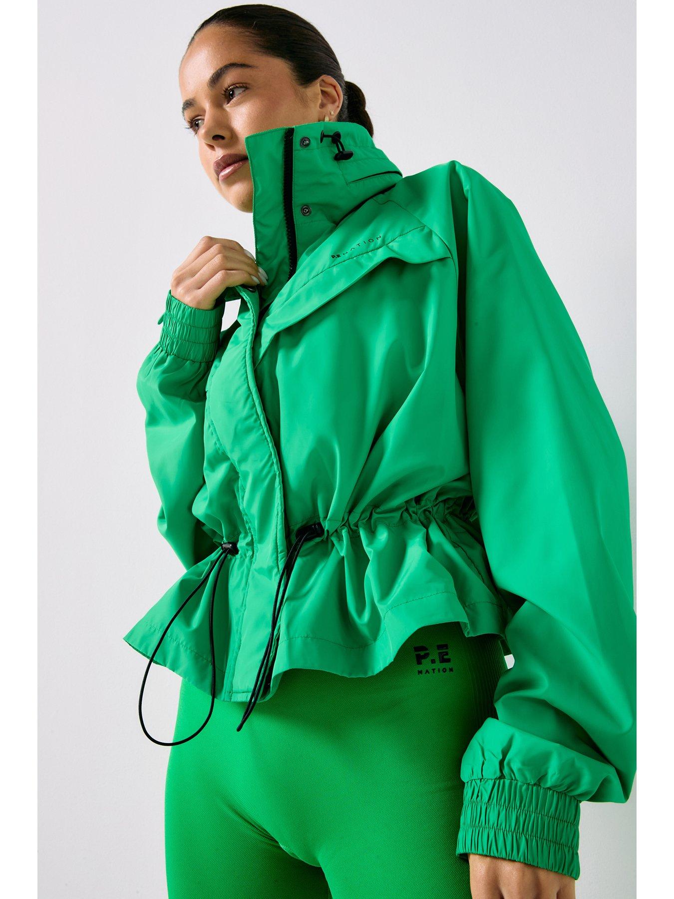 Image 1 of 6 of P.E Nation Womens Training Shelter Jacket - Green